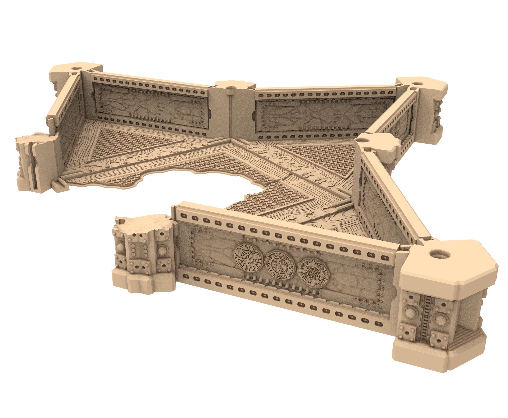 Commercial Outpost Latino Ruined building in PLA and resin for warmachine, Damocles, One Page Rule, Firefight, infinity, scifi wargame...