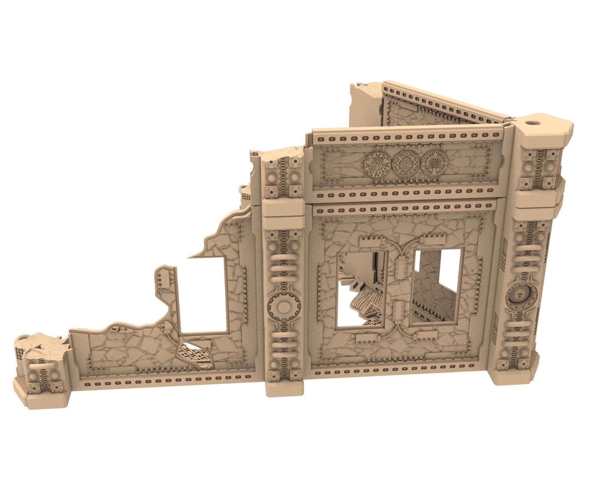 Commercial Outpost Latino Ruined building in PLA and resin for warmachine, Damocles, One Page Rule, Firefight, infinity, scifi wargame...