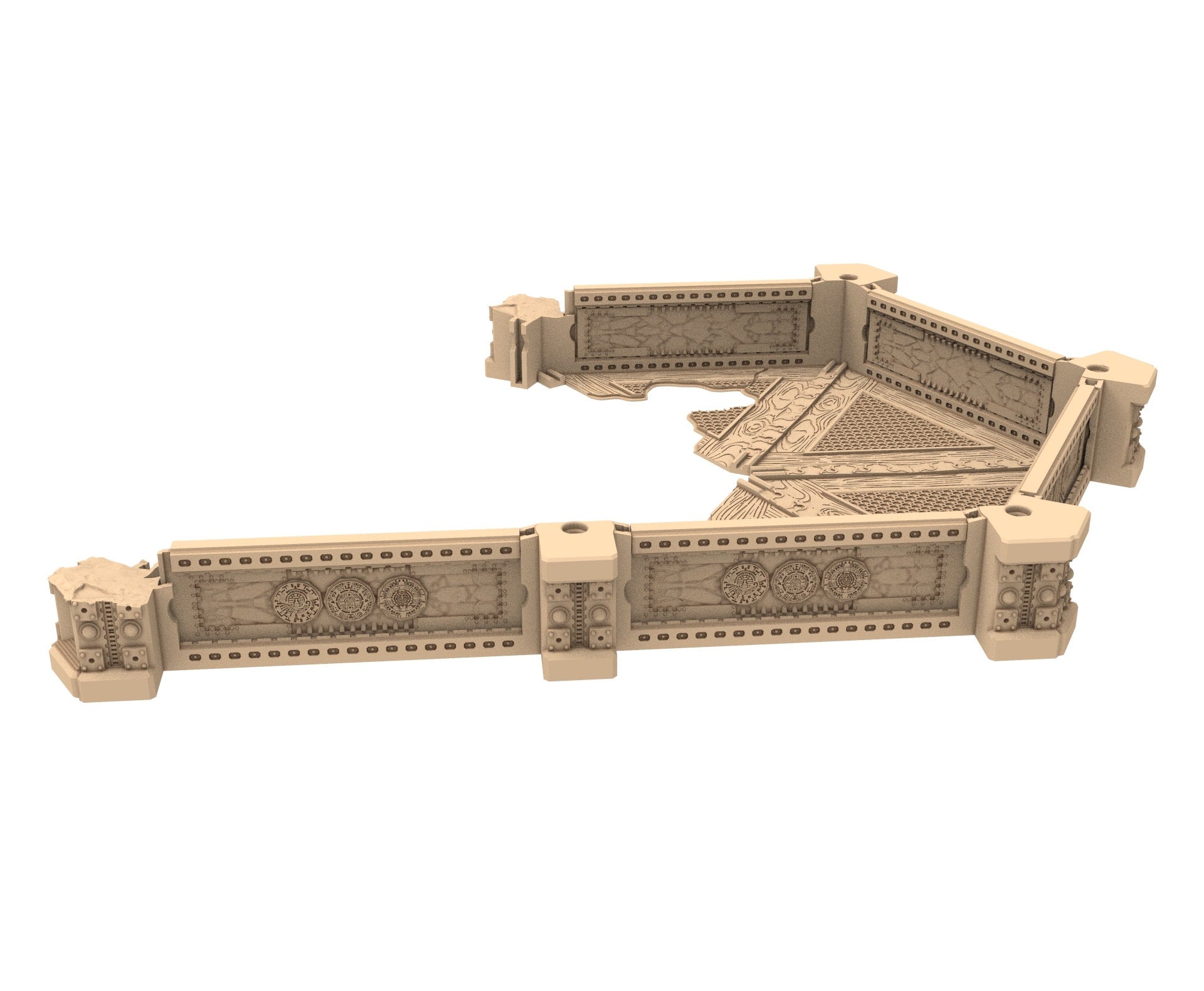 Commercial Outpost Latino Ruined building in PLA and resin for warmachine, Damocles, One Page Rule, Firefight, infinity, scifi wargame...