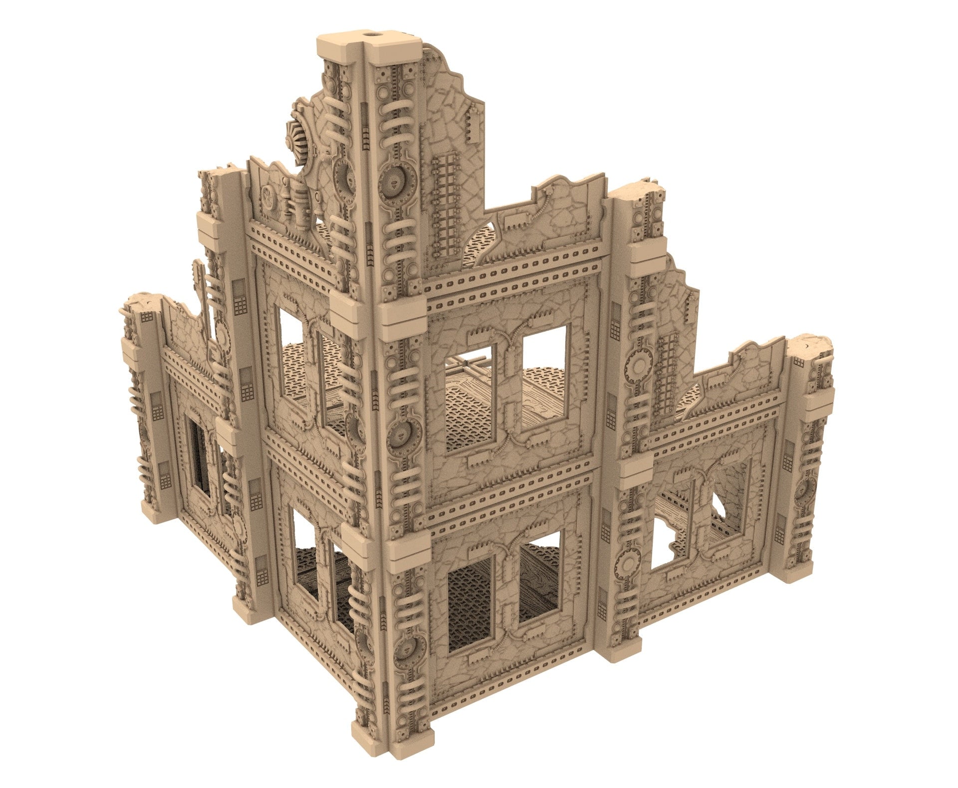 Commercial Outpost Latino Ruined building in PLA and resin for warmachine, Damocles, One Page Rule, Firefight, infinity, scifi wargame...