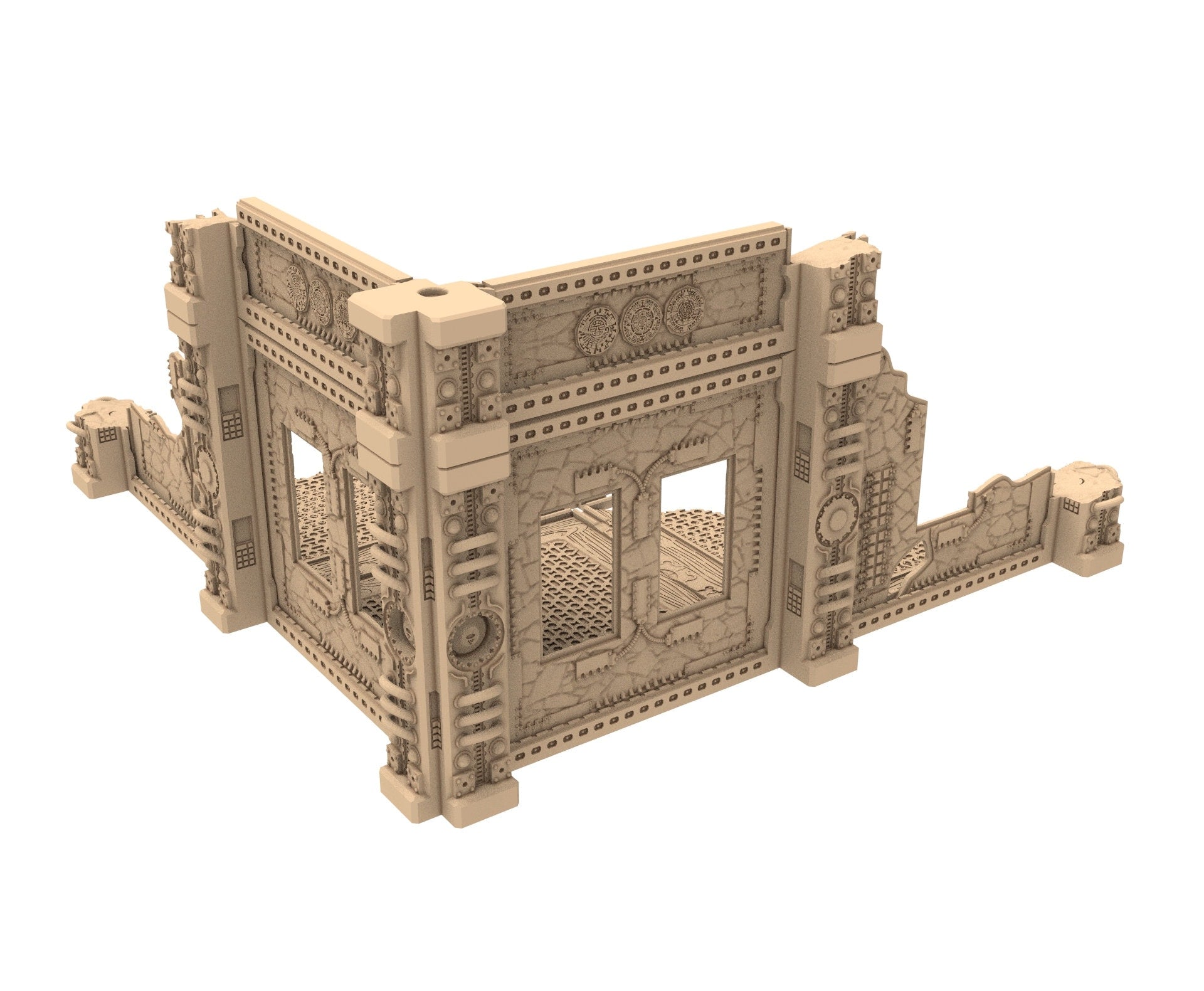 Commercial Outpost Latino Ruined building in PLA and resin for warmachine, Damocles, One Page Rule, Firefight, infinity, scifi wargame...
