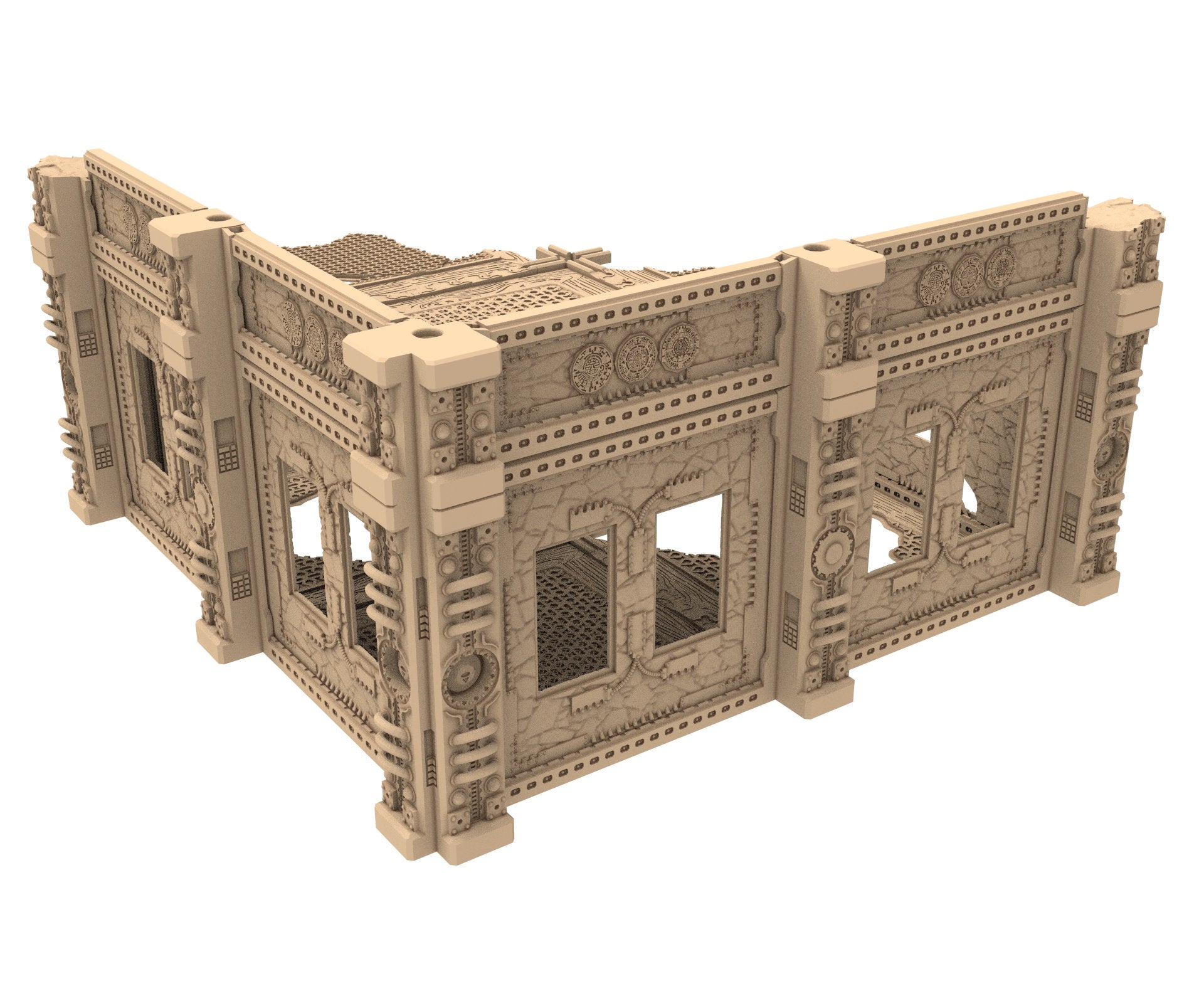 Commercial Outpost Latino Ruined building in PLA and resin for warmachine, Damocles, One Page Rule, Firefight, infinity, scifi wargame...