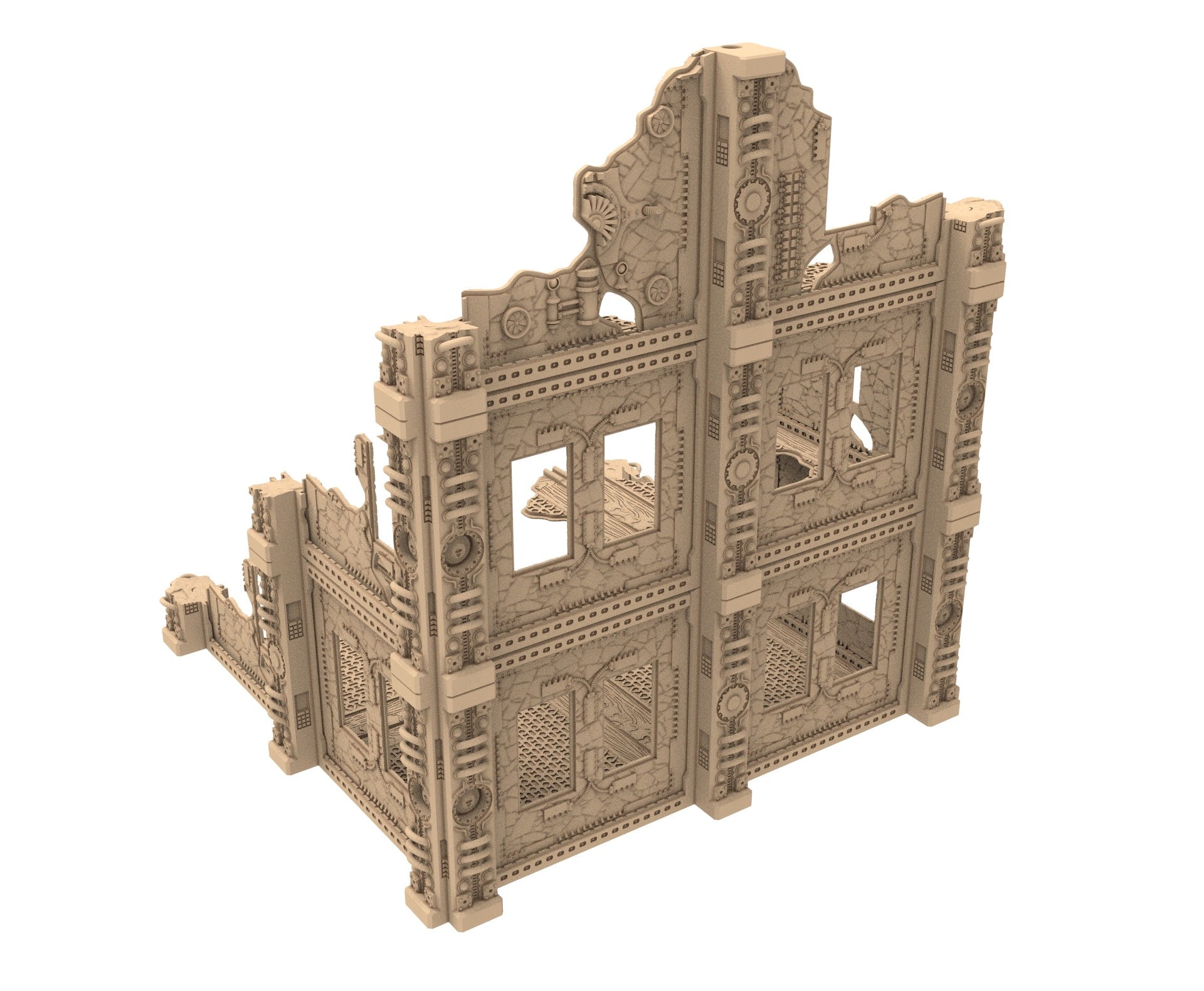 Commercial Outpost Latino Ruined building in PLA and resin for warmachine, Damocles, One Page Rule, Firefight, infinity, scifi wargame...