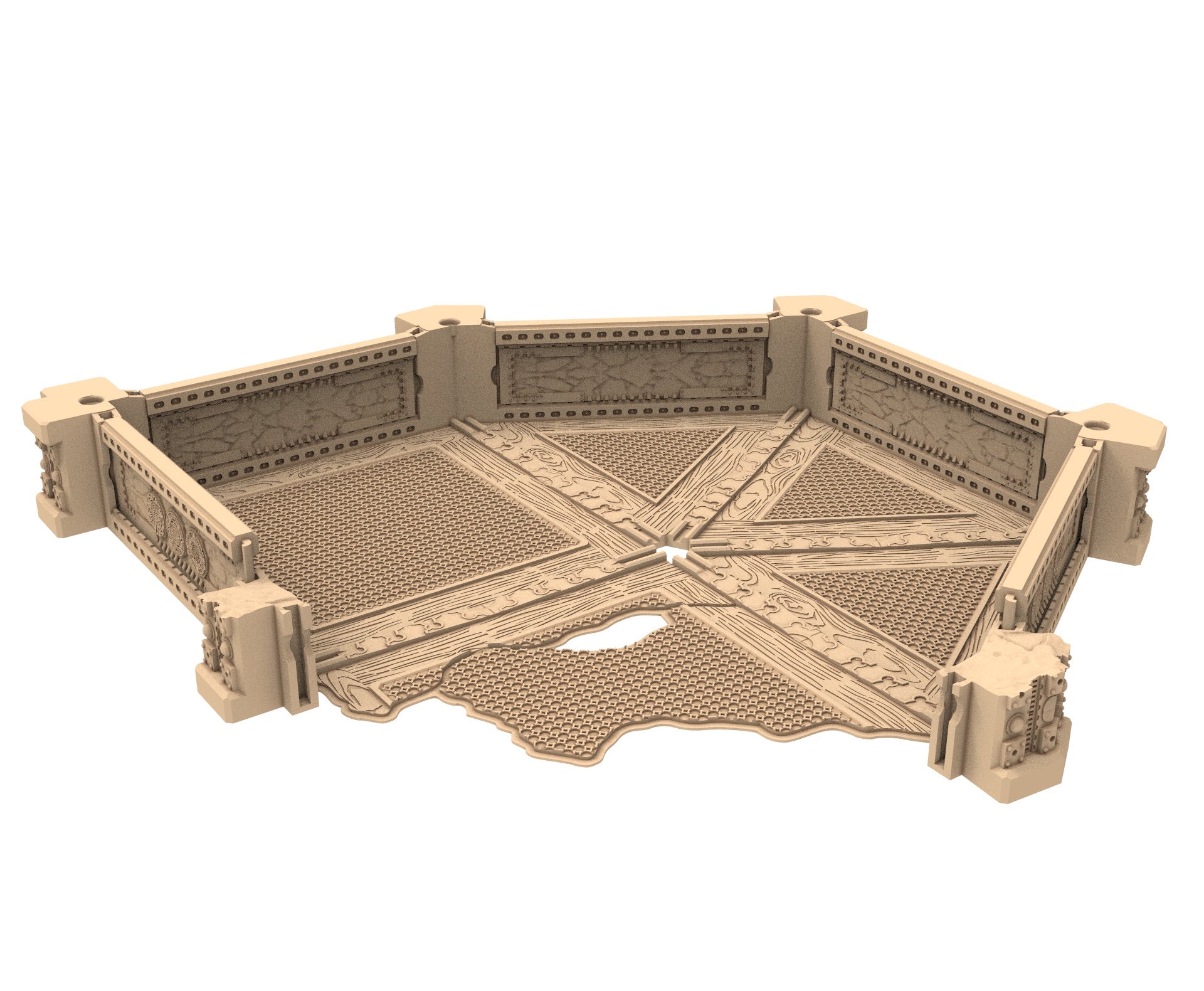 Commercial Outpost Latino Ruined building in PLA and resin for warmachine, Damocles, One Page Rule, Firefight, infinity, scifi wargame...