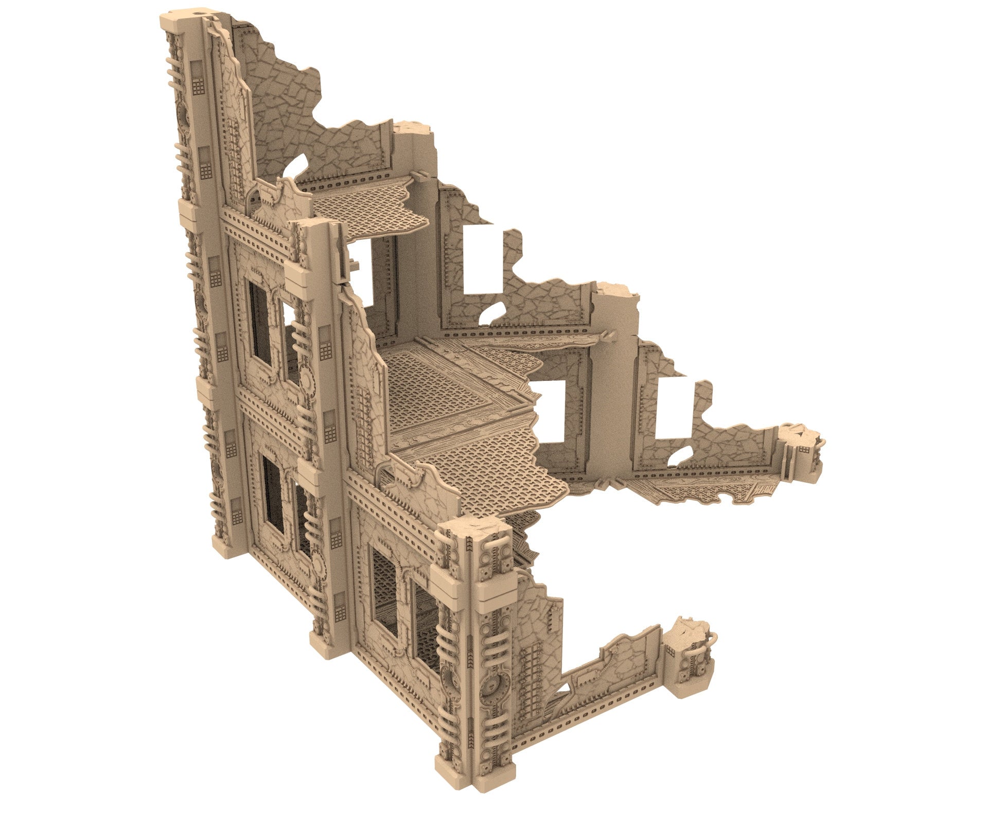 Commercial Outpost Latino Ruined building in PLA and resin for warmachine, Damocles, One Page Rule, Firefight, infinity, scifi wargame...