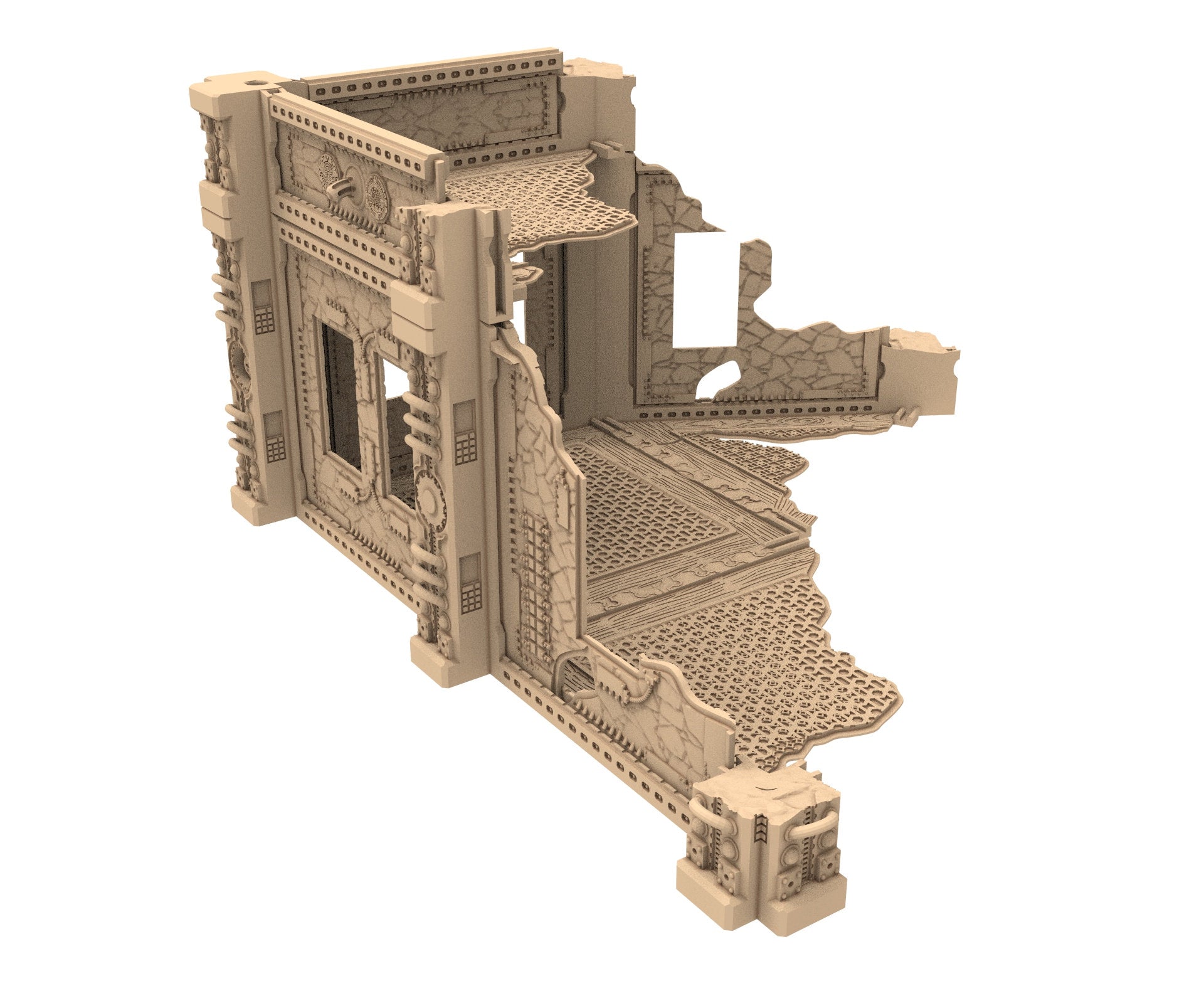 Commercial Outpost Latino Ruined building in PLA and resin for warmachine, Damocles, One Page Rule, Firefight, infinity, scifi wargame...