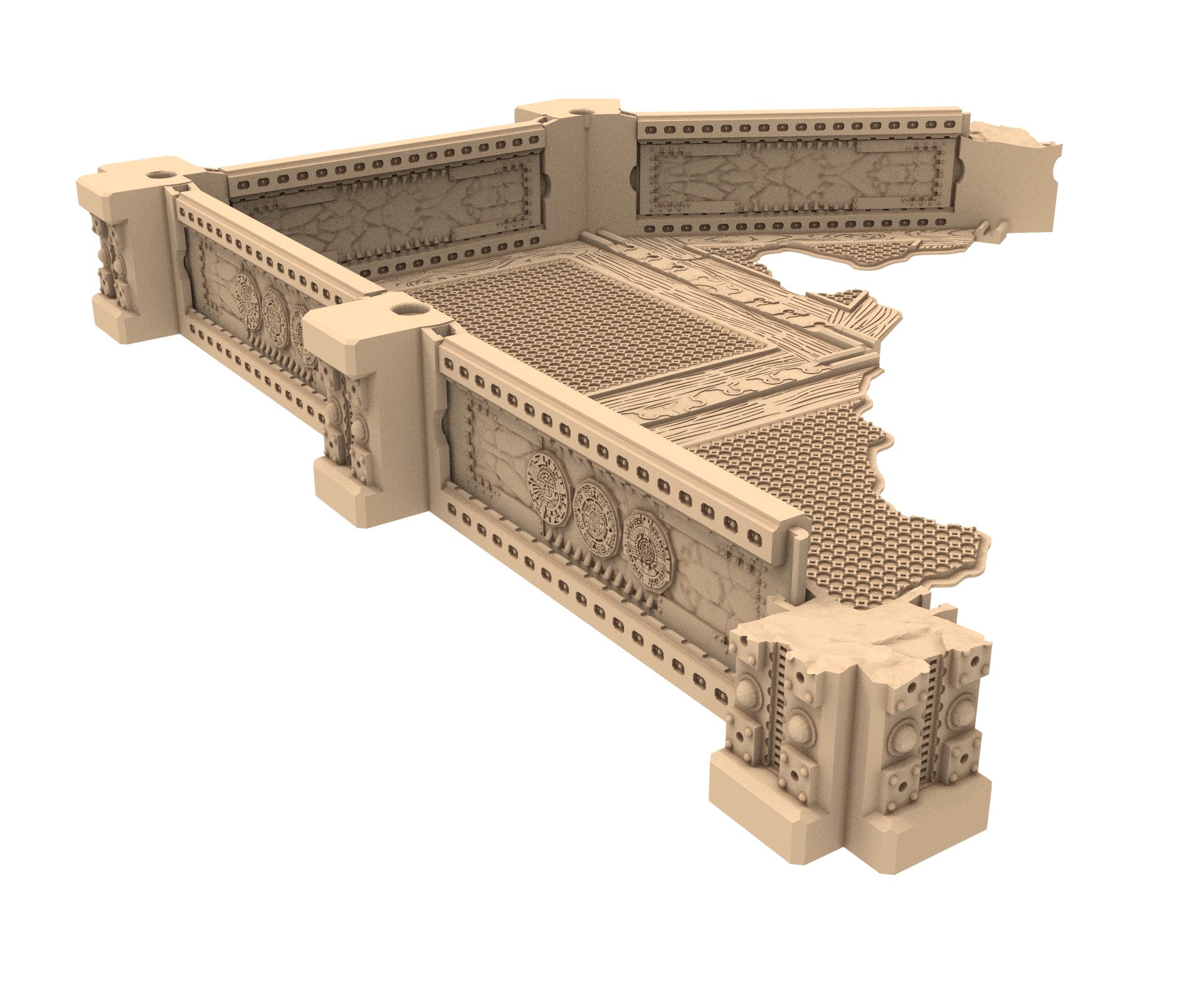 Commercial Outpost Latino Ruined building in PLA and resin for warmachine, Damocles, One Page Rule, Firefight, infinity, scifi wargame...