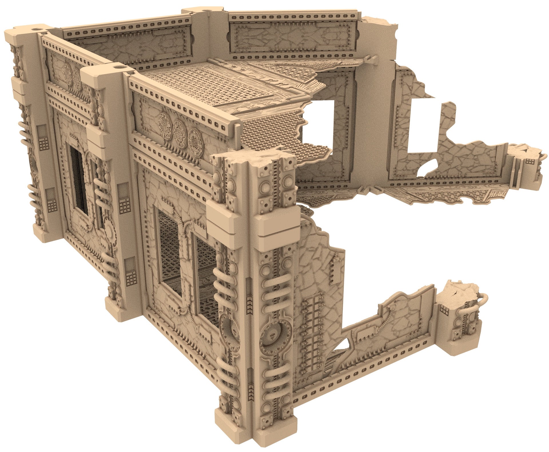 Commercial Outpost Latino Ruined building in PLA and resin for warmachine, Damocles, One Page Rule, Firefight, infinity, scifi wargame...