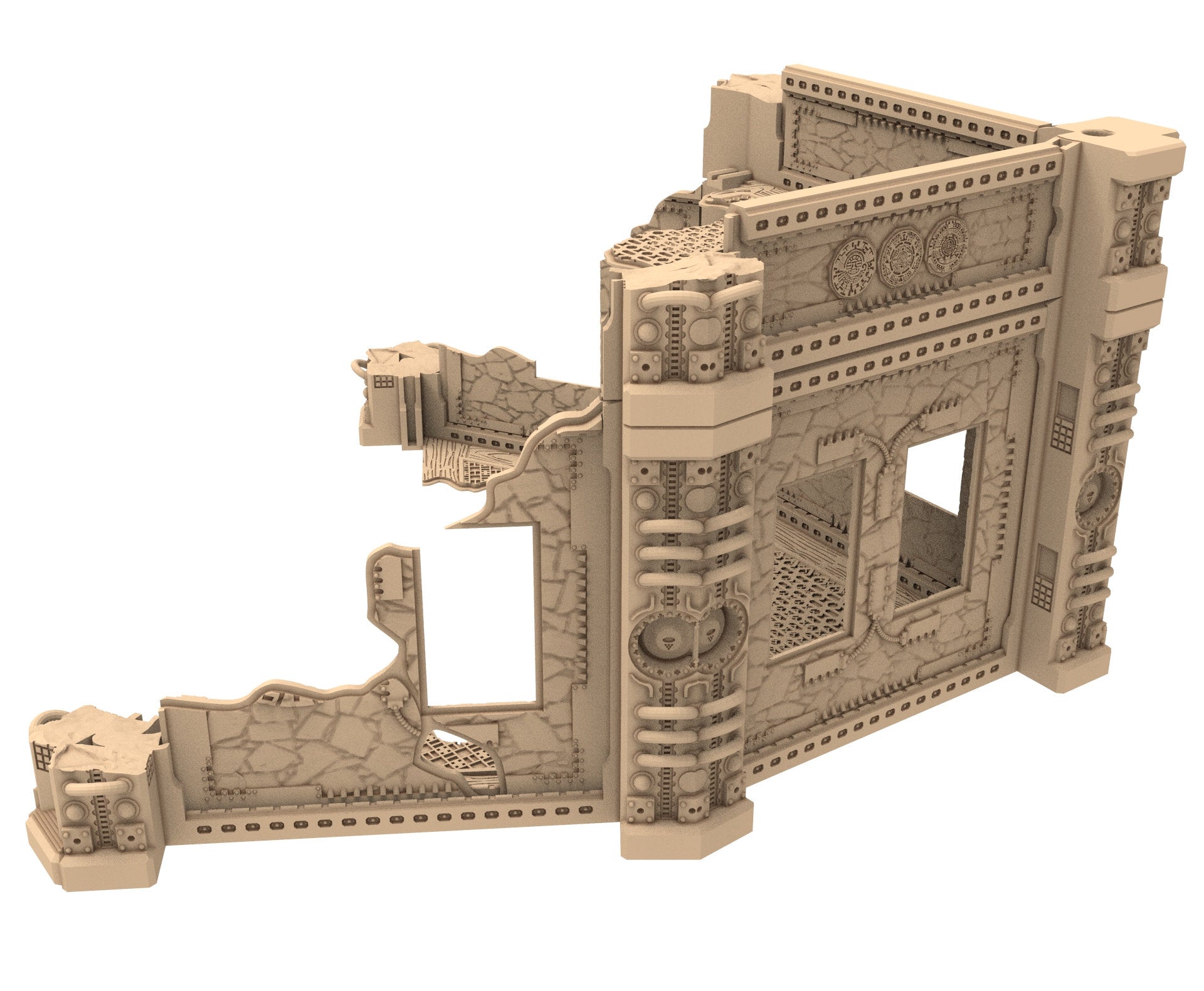 Commercial Outpost Latino Ruined building in PLA and resin for warmachine, Damocles, One Page Rule, Firefight, infinity, scifi wargame...