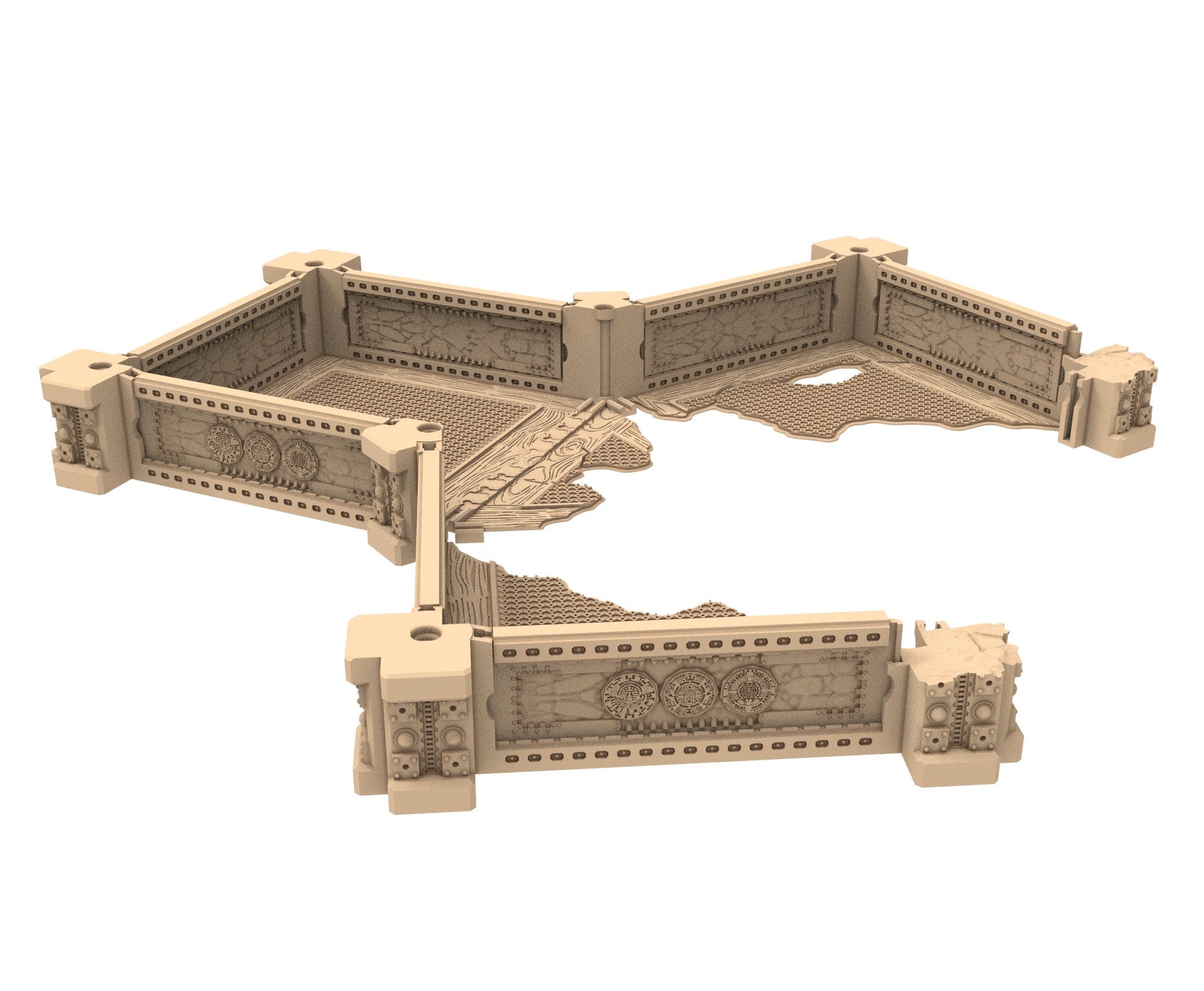 Commercial Outpost Latino Ruined building in PLA and resin for warmachine, Damocles, One Page Rule, Firefight, infinity, scifi wargame...