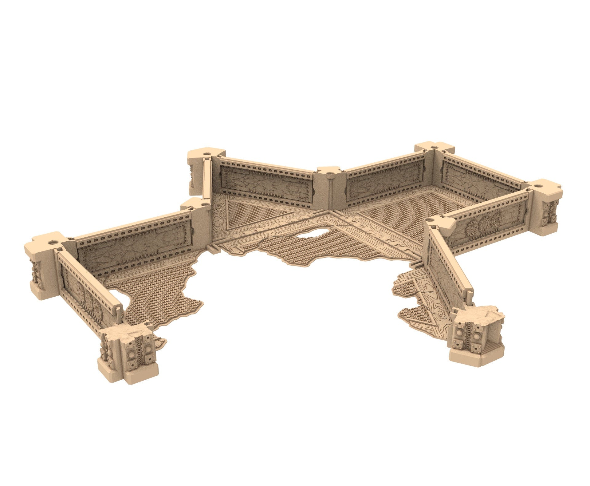 Commercial Outpost Latino Ruined building in PLA and resin for warmachine, Damocles, One Page Rule, Firefight, infinity, scifi wargame...