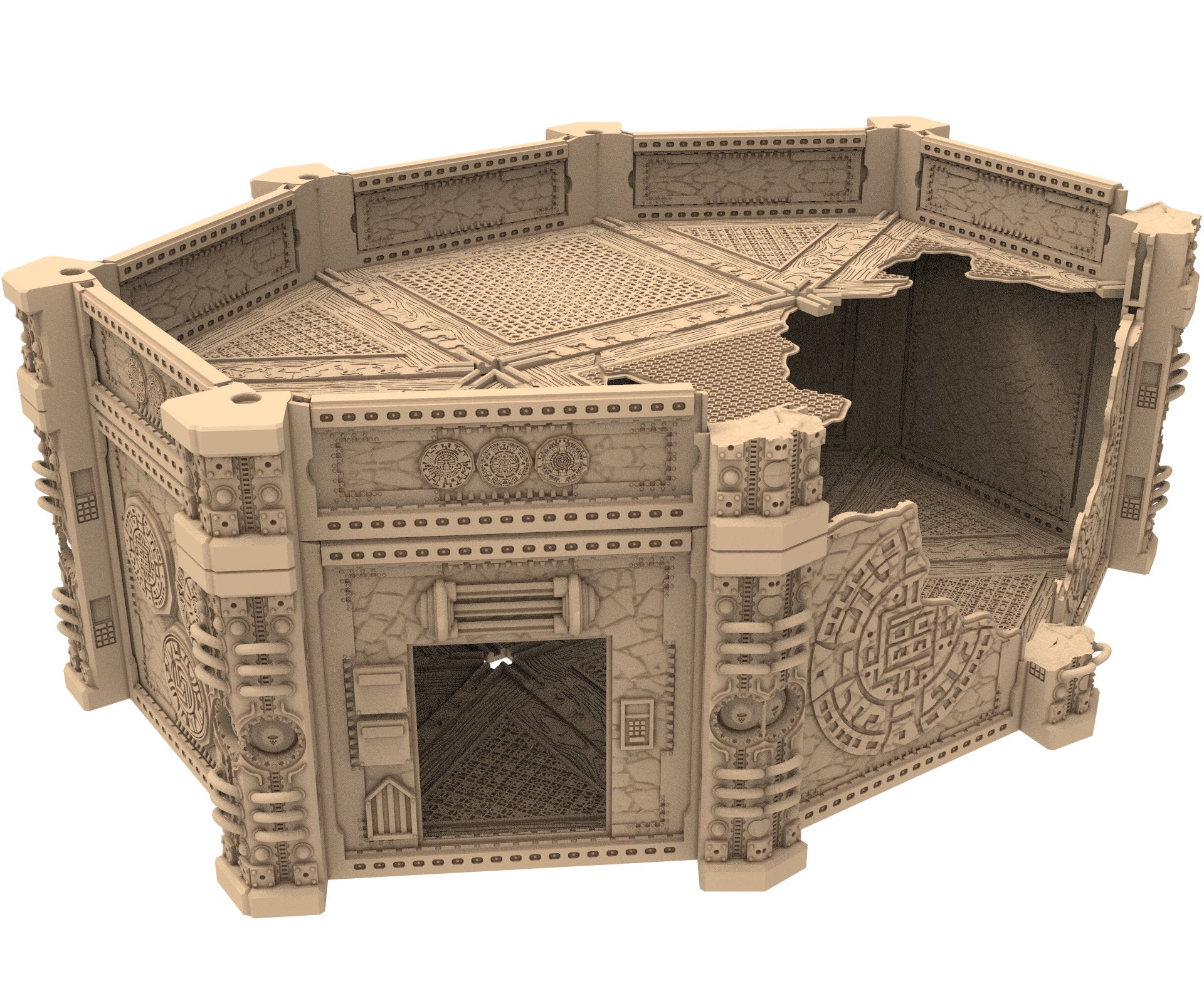 Commercial Outpost Latino Ruined building in PLA and resin for warmachine, Damocles, One Page Rule, Firefight, infinity, scifi wargame...