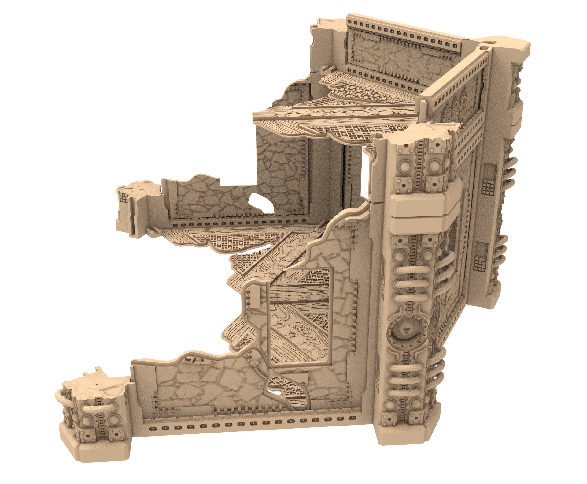 Commercial Outpost Latino Ruined building in PLA and resin for warmachine, Damocles, One Page Rule, Firefight, infinity, scifi wargame...