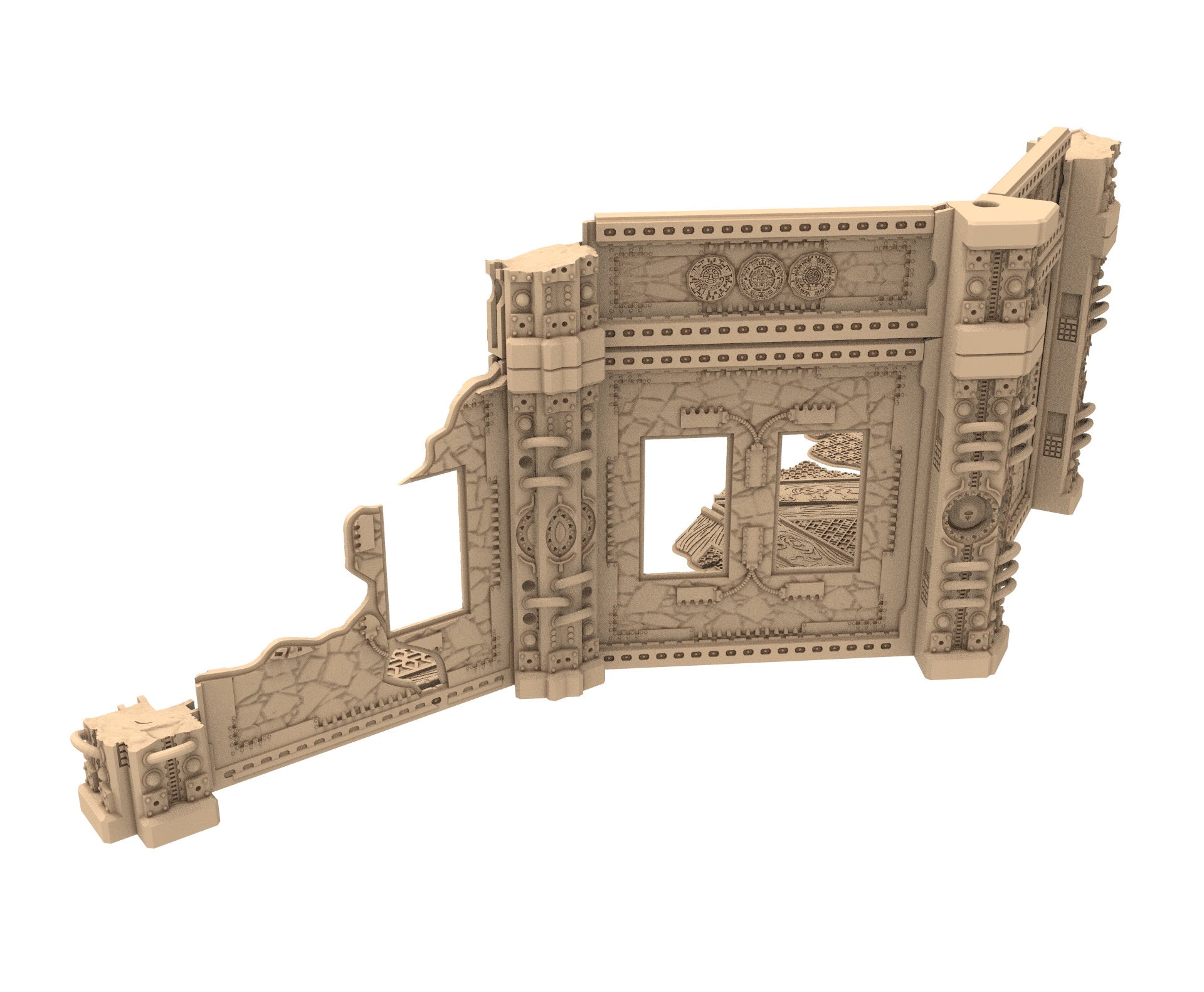 Commercial Outpost Latino Ruined building in PLA and resin for warmachine, Damocles, One Page Rule, Firefight, infinity, scifi wargame...