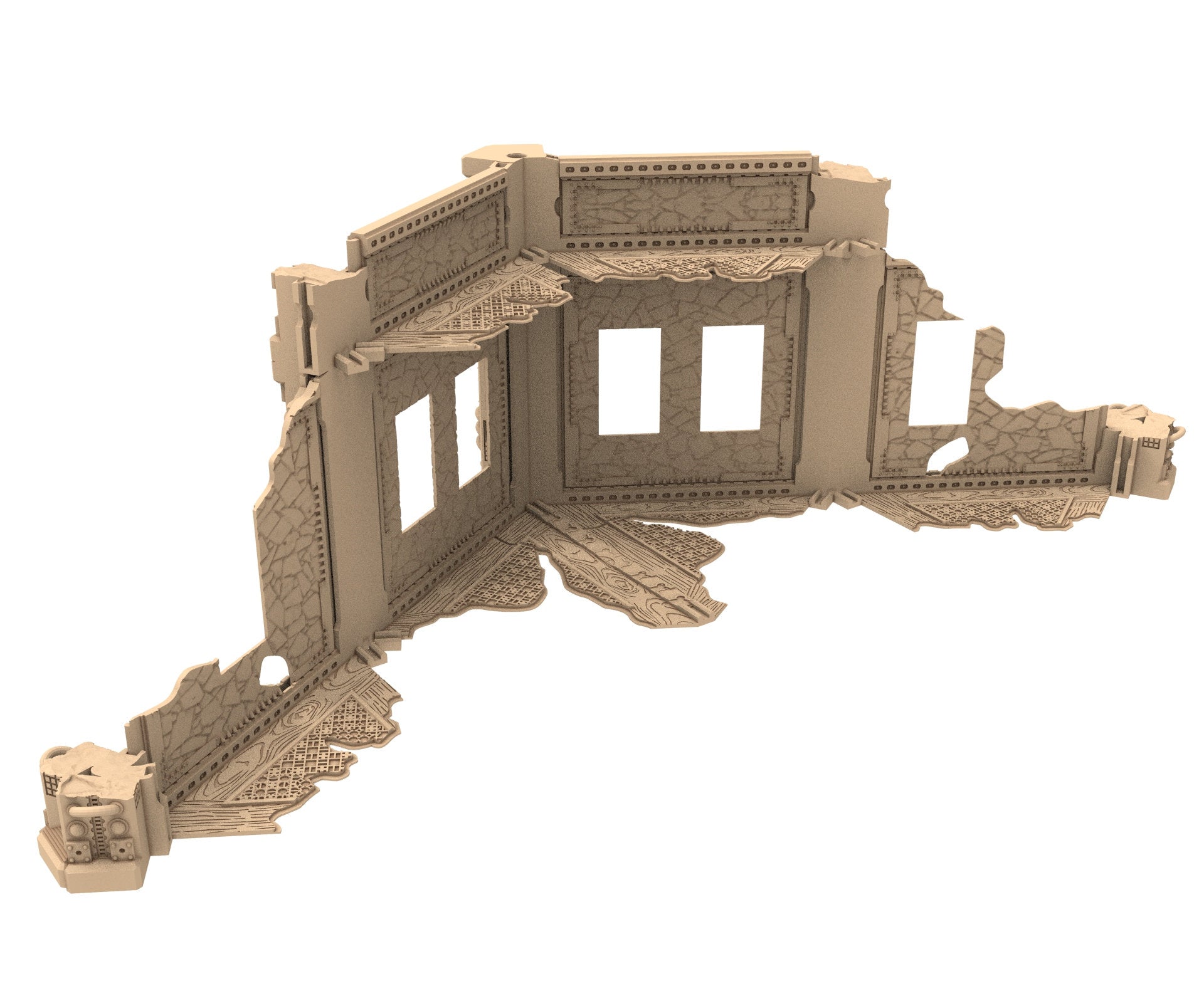 Commercial Outpost Latino Ruined building in PLA and resin for warmachine, Damocles, One Page Rule, Firefight, infinity, scifi wargame...