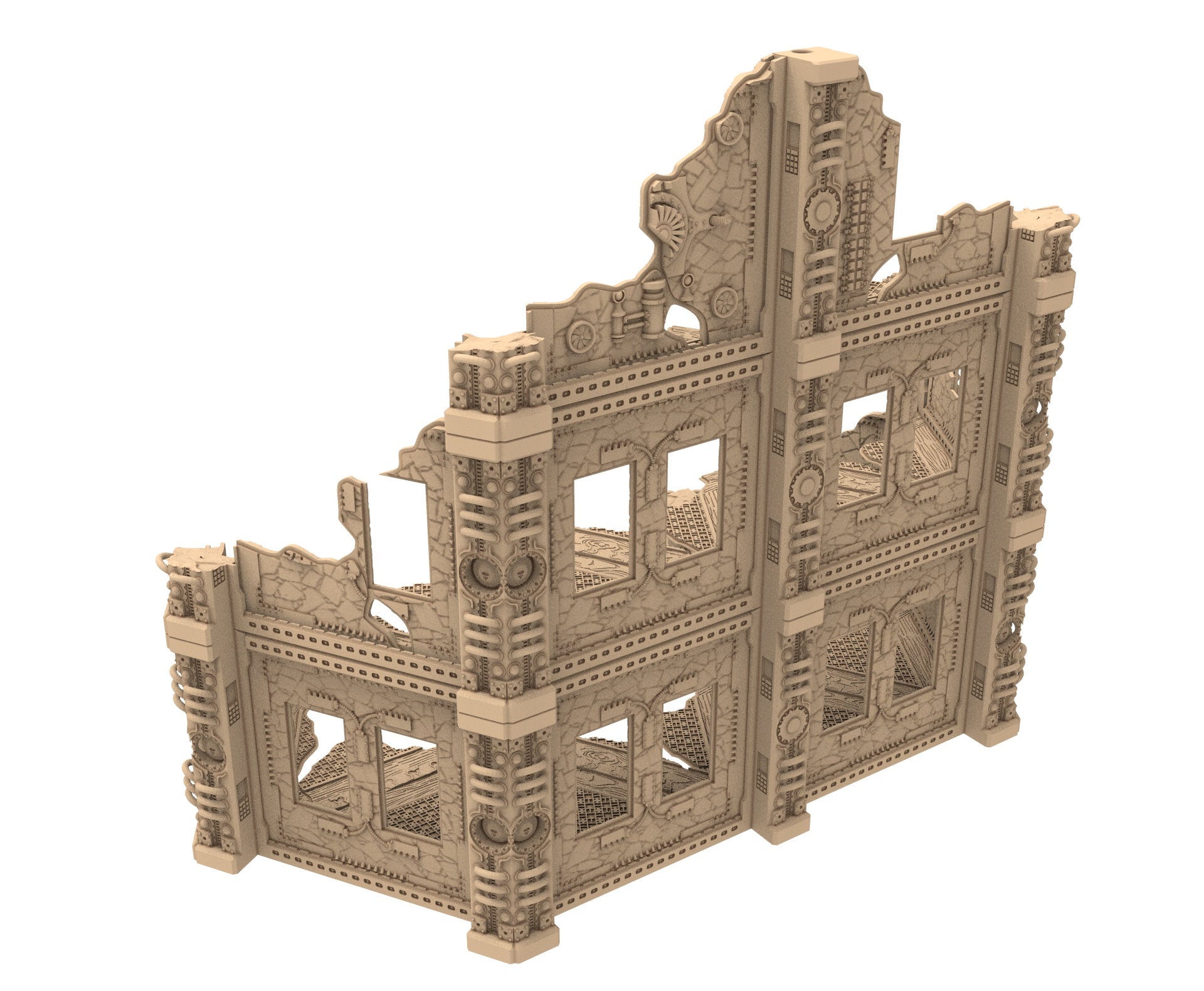 Commercial Outpost Latino Ruined building in PLA and resin for warmachine, Damocles, One Page Rule, Firefight, infinity, scifi wargame...