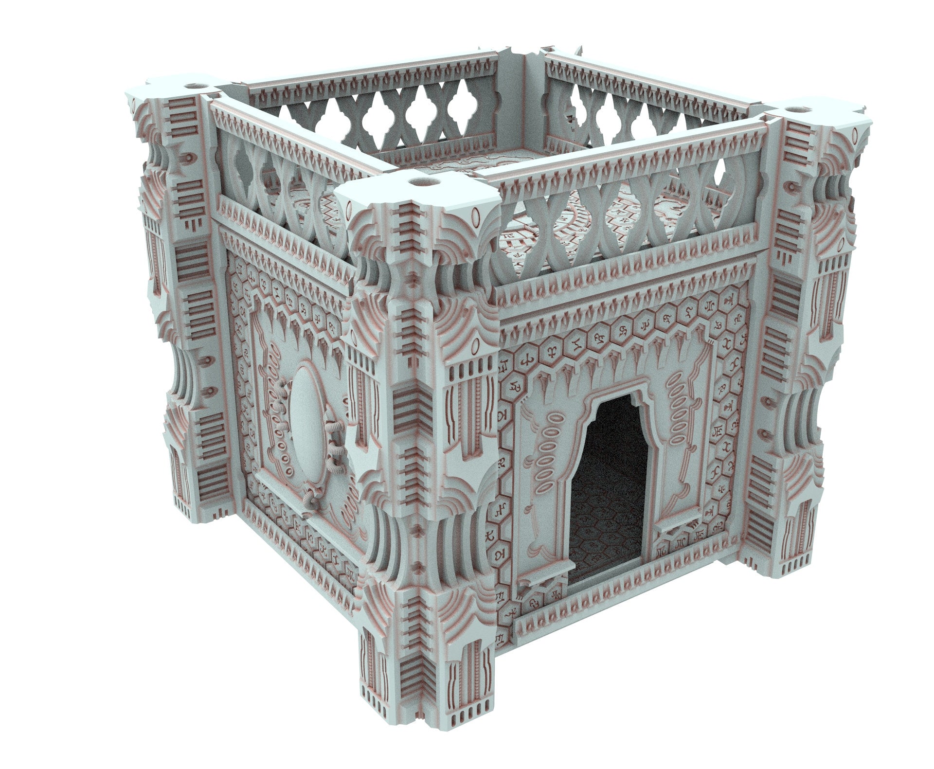 Dark city Ruined building elves eldar in PLA and resin usable for warmachine, Damocles, One Page Rule, Firefight, infinity, scifi wargame...