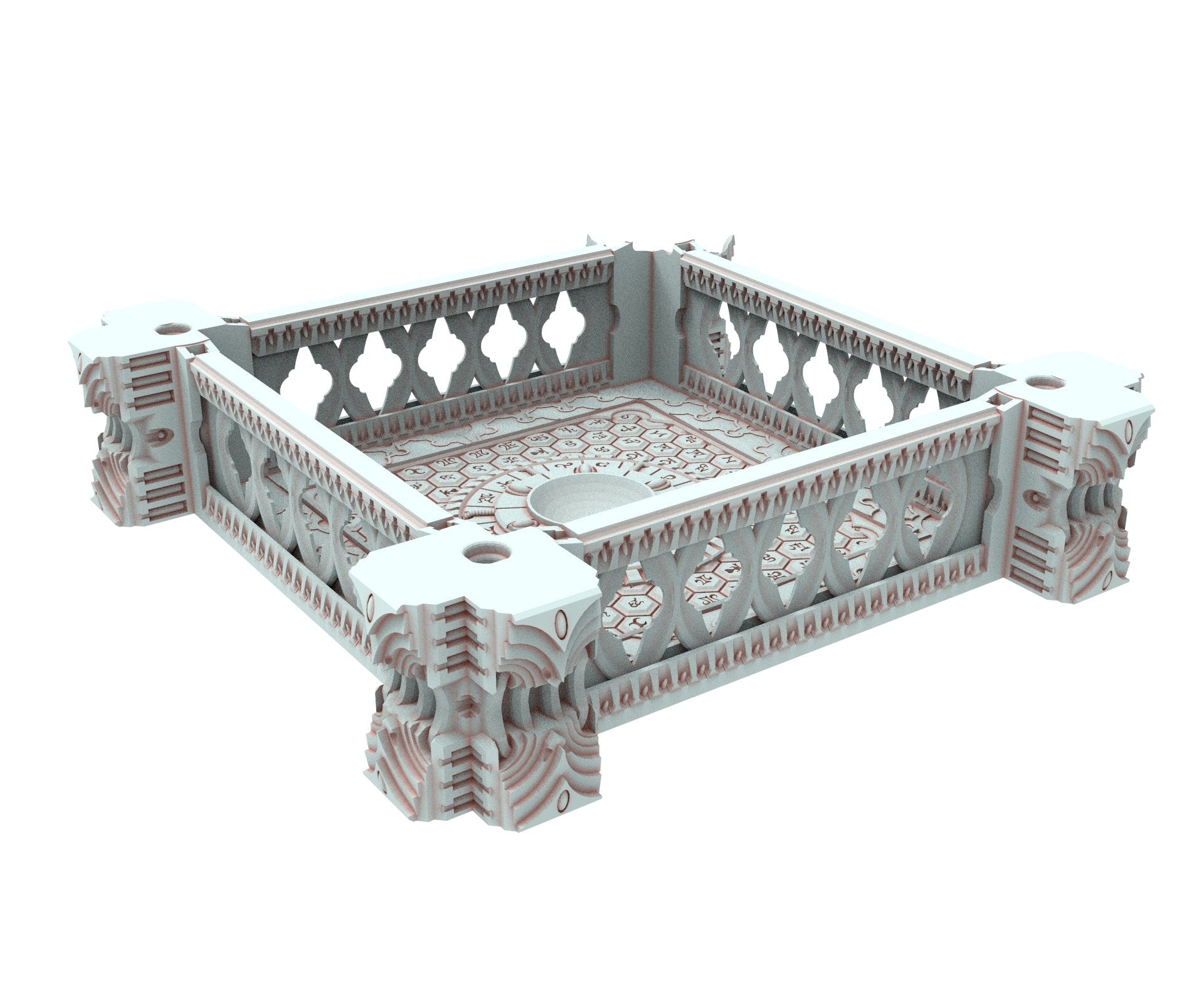 Dark city Ruined building elves eldar in PLA and resin usable for warmachine, Damocles, One Page Rule, Firefight, infinity, scifi wargame...