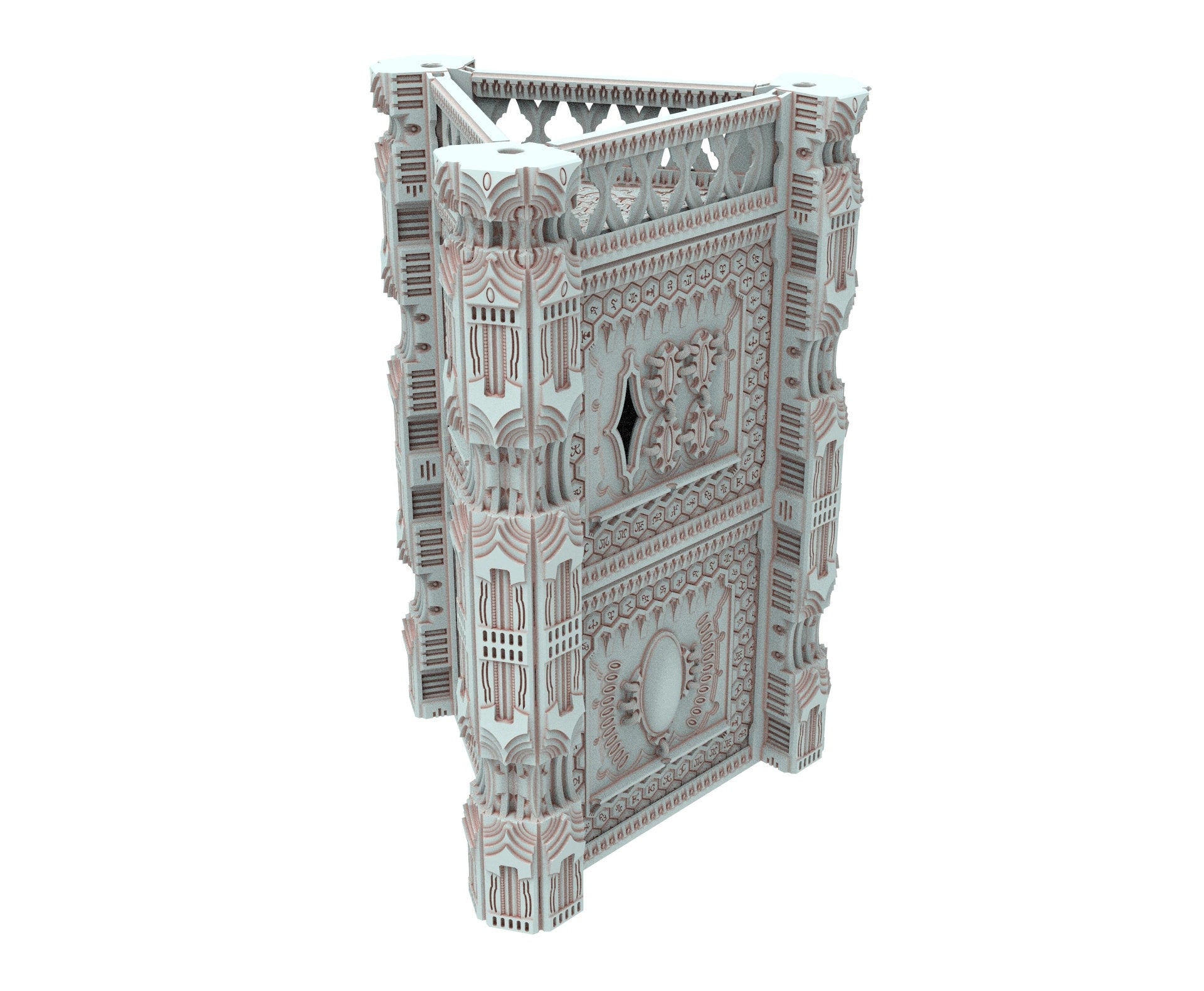 Dark city Ruined building elves eldar in PLA and resin usable for warmachine, Damocles, One Page Rule, Firefight, infinity, scifi wargame...