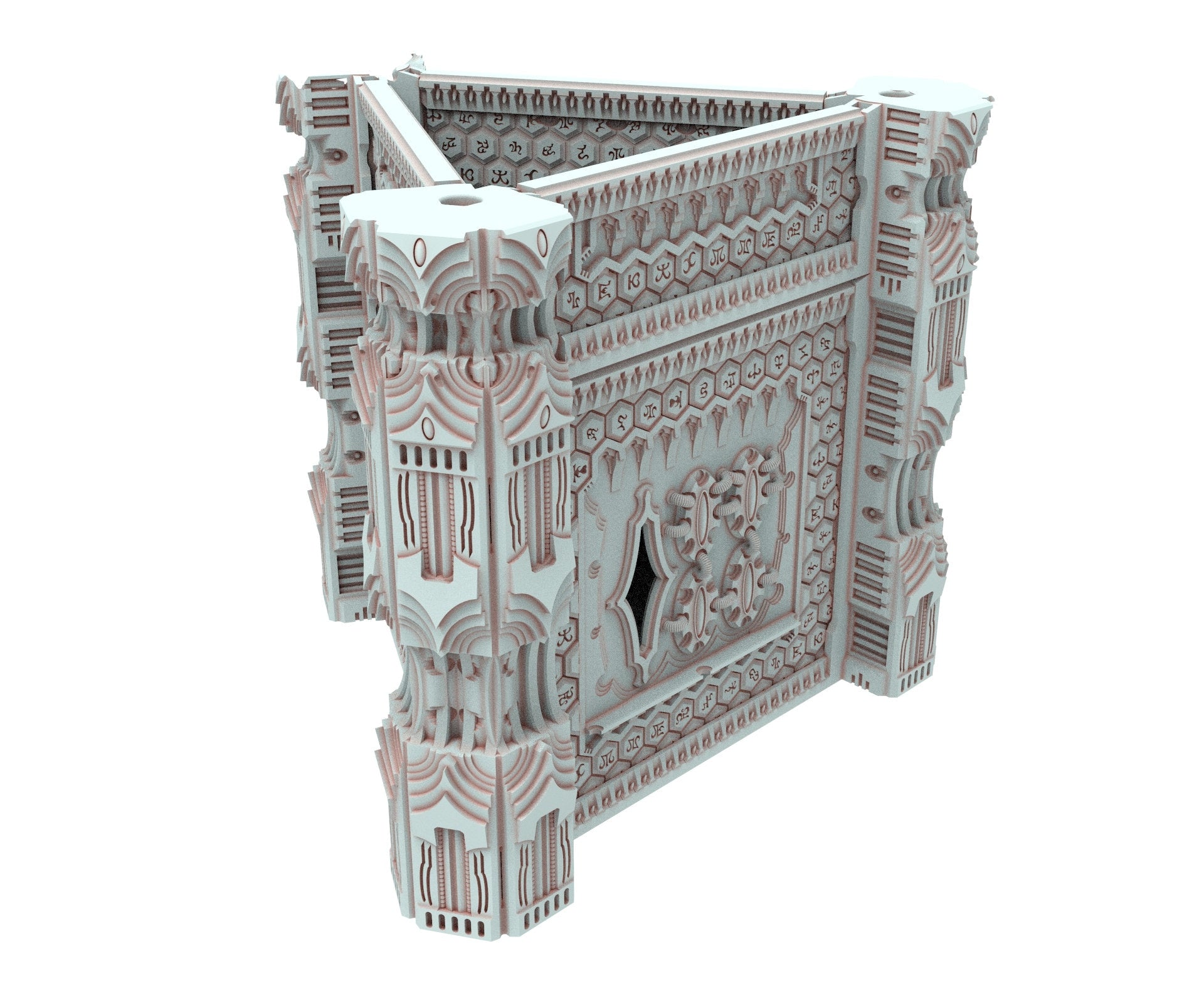 Dark city Ruined building elves eldar in PLA and resin usable for warmachine, Damocles, One Page Rule, Firefight, infinity, scifi wargame...