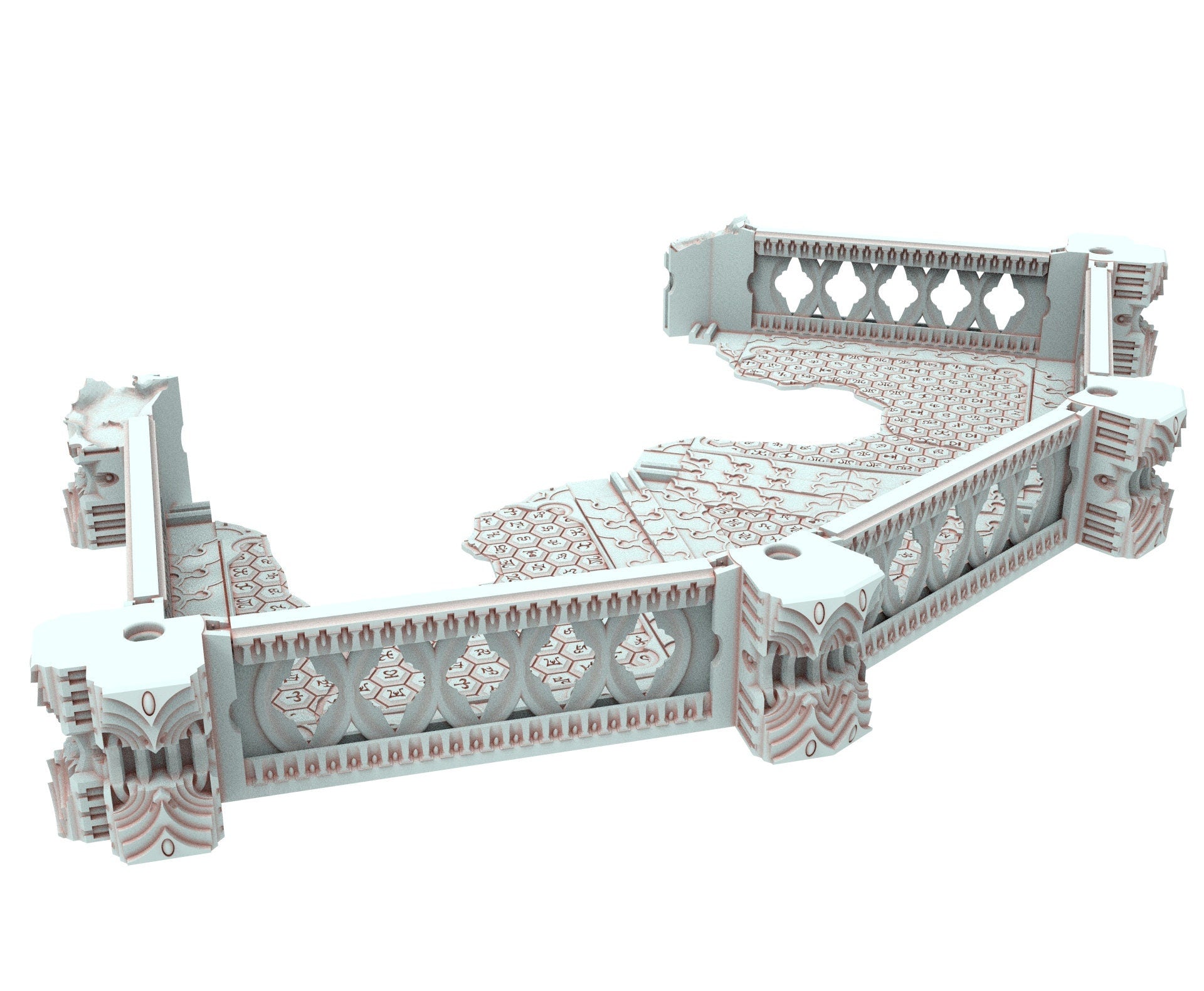 Dark city Ruined building elves eldar in PLA and resin usable for warmachine, Damocles, One Page Rule, Firefight, infinity, scifi wargame...