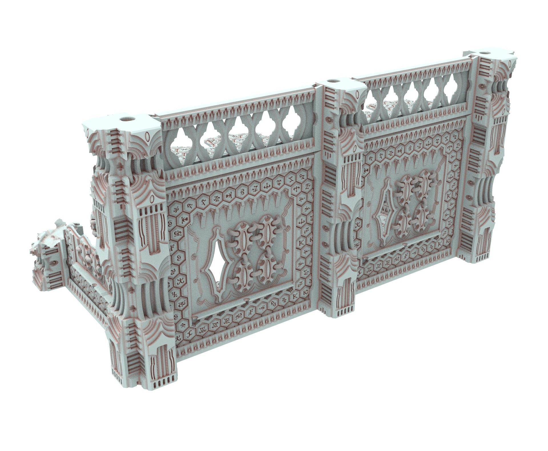 Dark city Ruined building elves eldar in PLA and resin usable for warmachine, Damocles, One Page Rule, Firefight, infinity, scifi wargame...