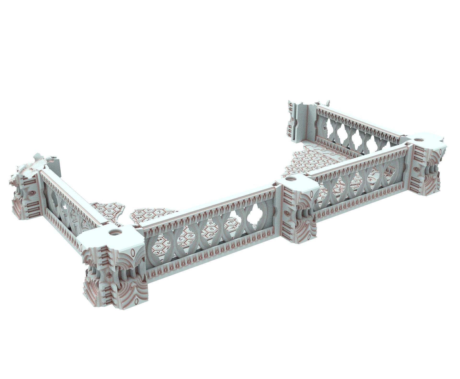 Dark city Ruined building elves eldar in PLA and resin usable for warmachine, Damocles, One Page Rule, Firefight, infinity, scifi wargame...