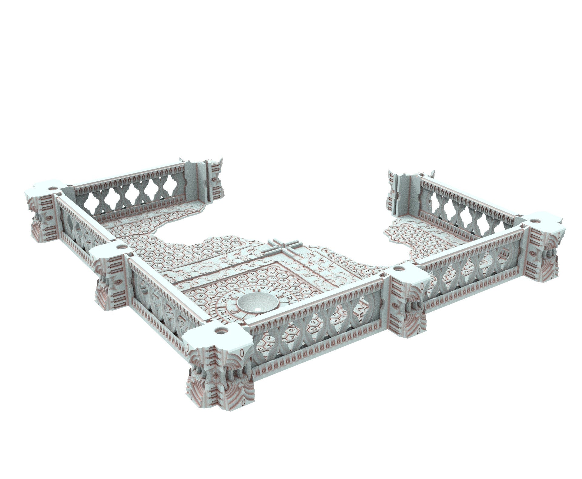 Dark city Ruined building elves eldar in PLA and resin usable for warmachine, Damocles, One Page Rule, Firefight, infinity, scifi wargame...