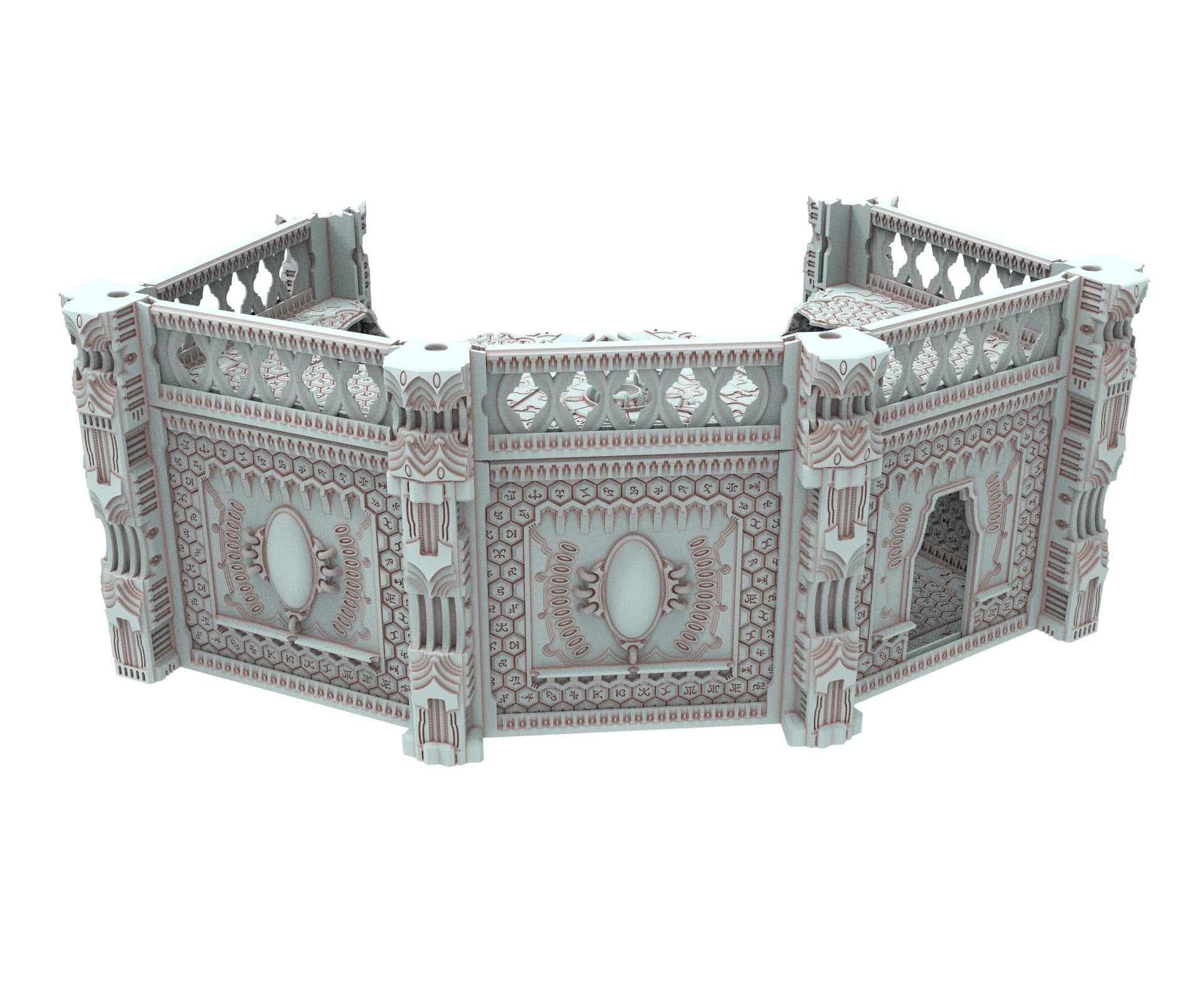 Dark city Ruined building elves eldar in PLA and resin usable for warmachine, Damocles, One Page Rule, Firefight, infinity, scifi wargame...