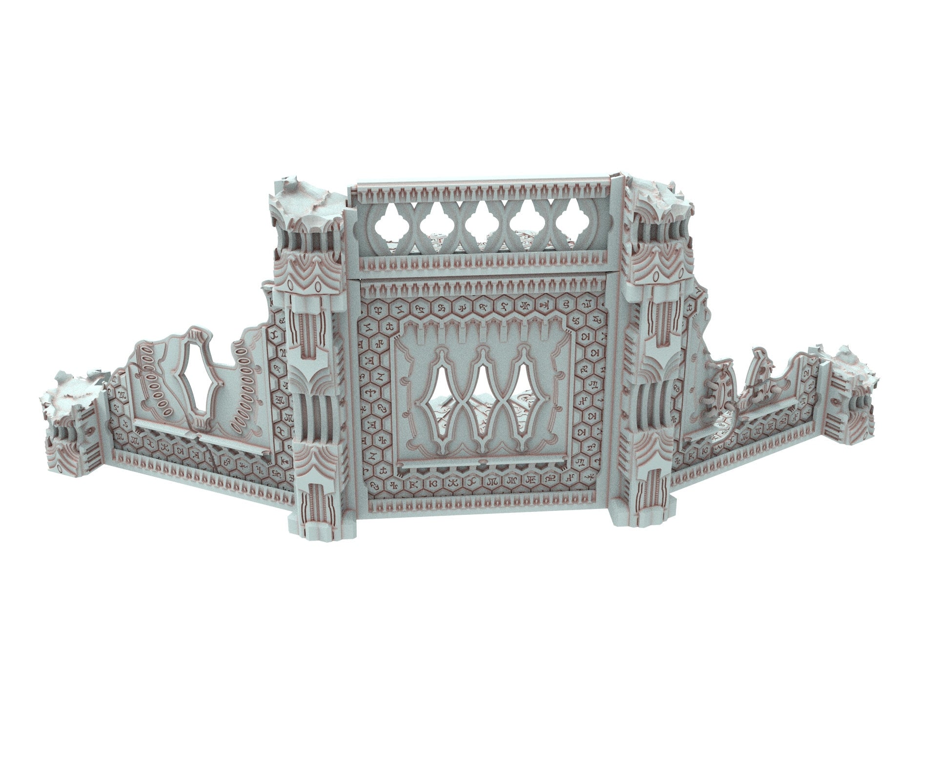 Dark city Ruined building elves eldar in PLA and resin usable for warmachine, Damocles, One Page Rule, Firefight, infinity, scifi wargame...