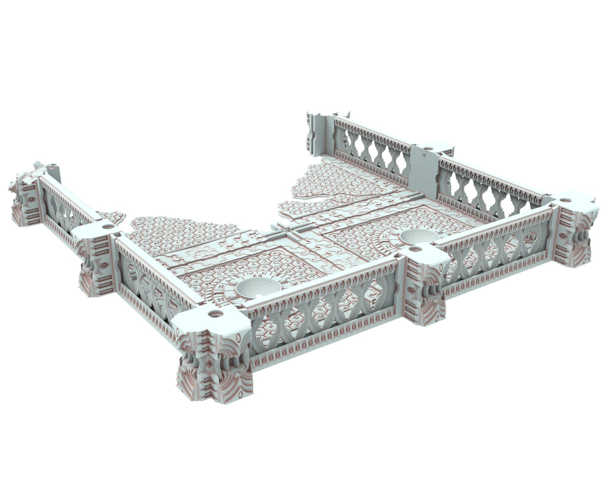 Dark city Ruined building elves eldar in PLA and resin usable for warmachine, Damocles, One Page Rule, Firefight, infinity, scifi wargame...