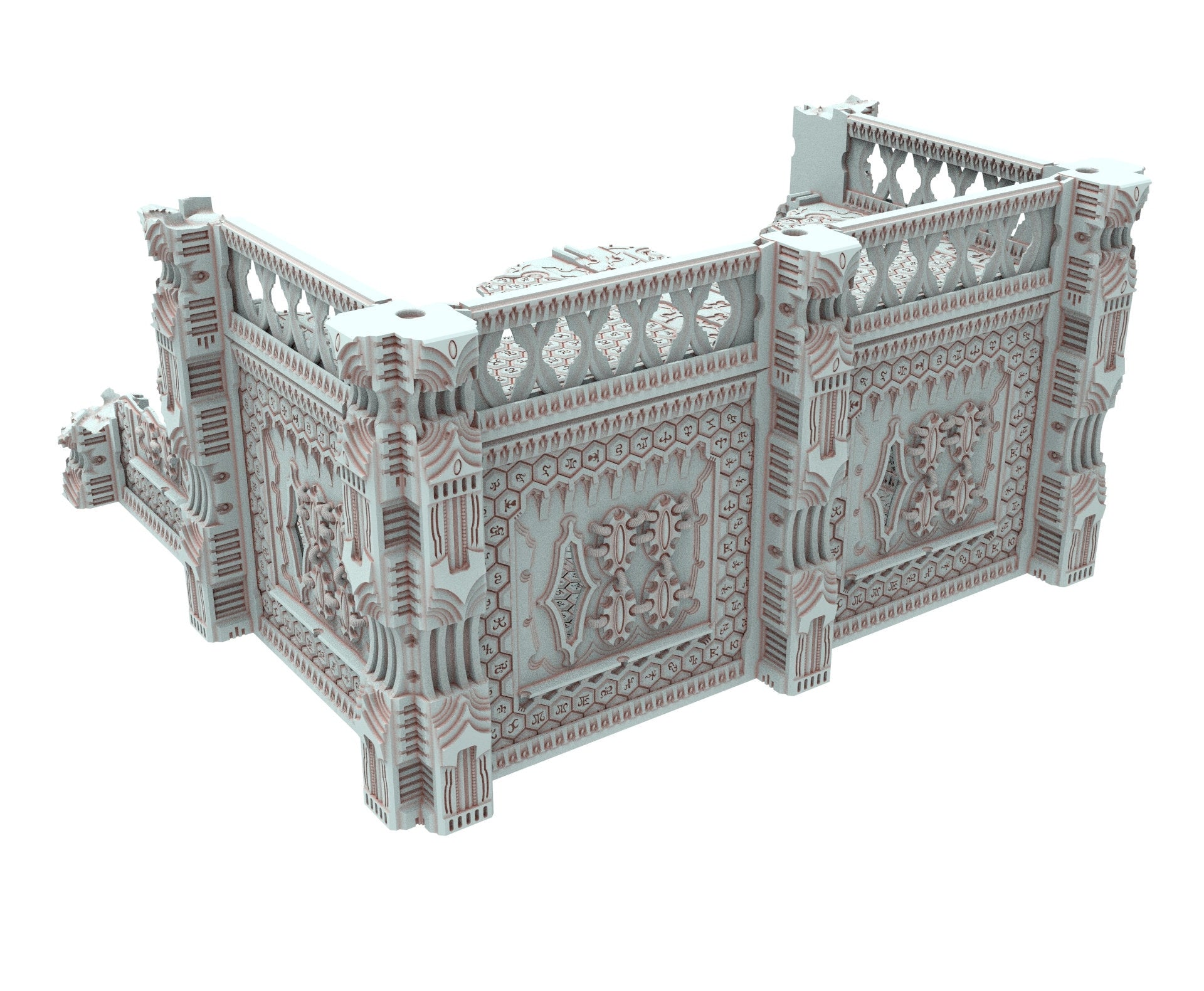 Dark city Ruined building elves eldar in PLA and resin usable for warmachine, Damocles, One Page Rule, Firefight, infinity, scifi wargame...