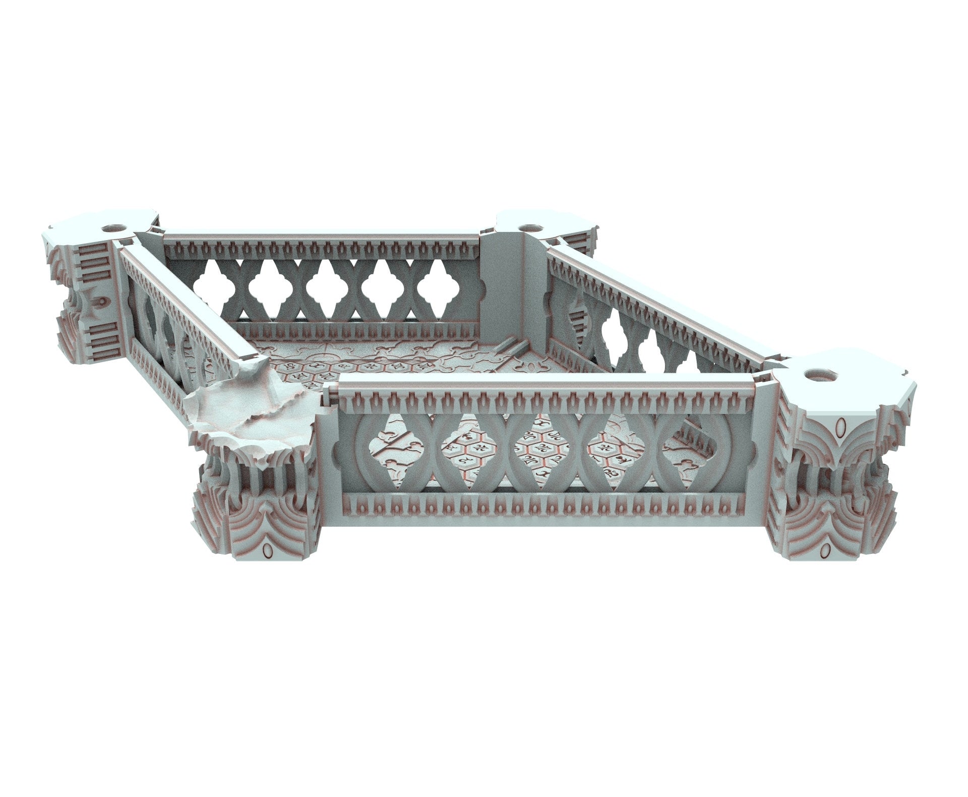 Dark city Ruined building elves eldar in PLA and resin usable for warmachine, Damocles, One Page Rule, Firefight, infinity, scifi wargame...