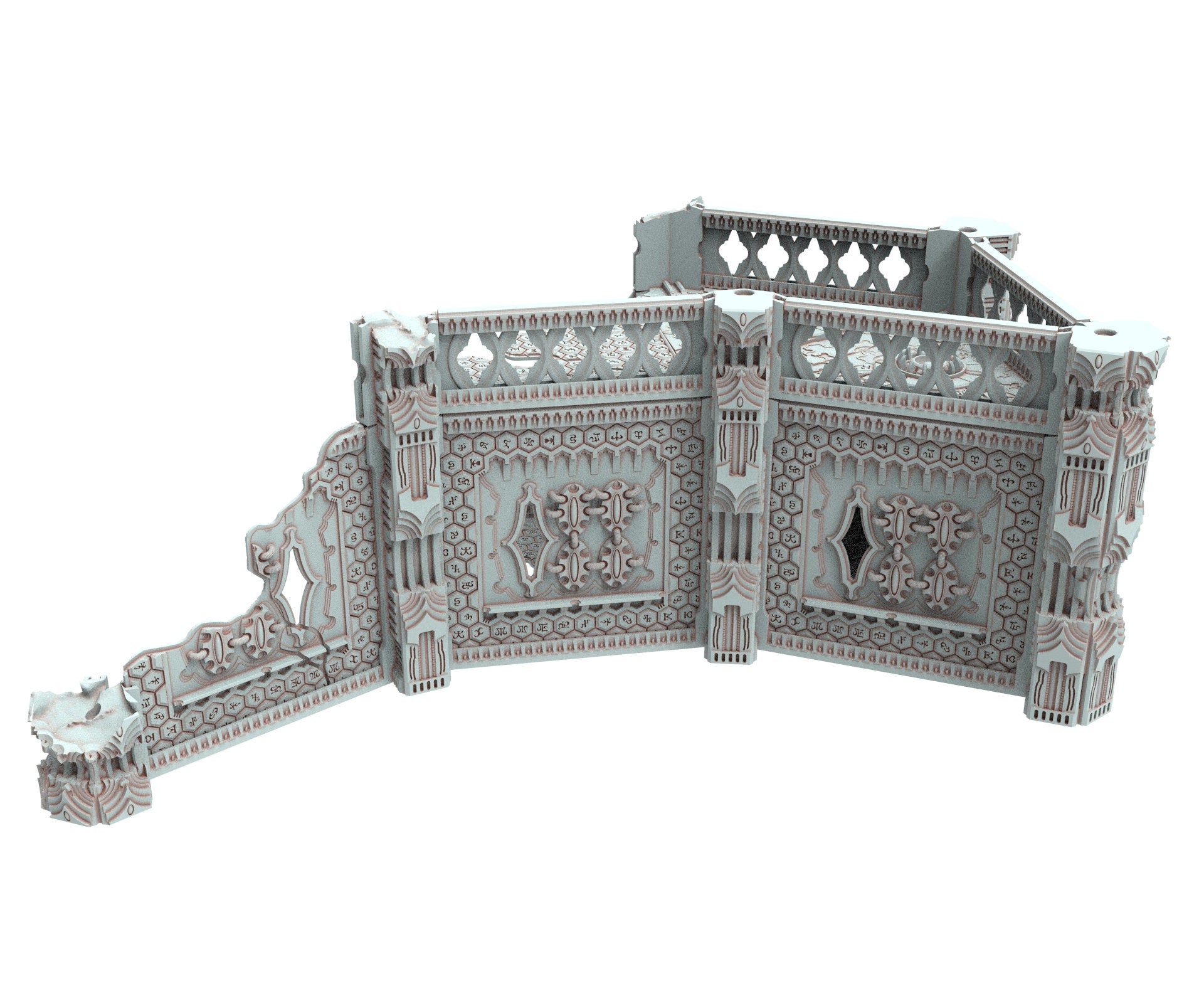 Dark city Ruined building elves eldar in PLA and resin usable for warmachine, Damocles, One Page Rule, Firefight, infinity, scifi wargame...