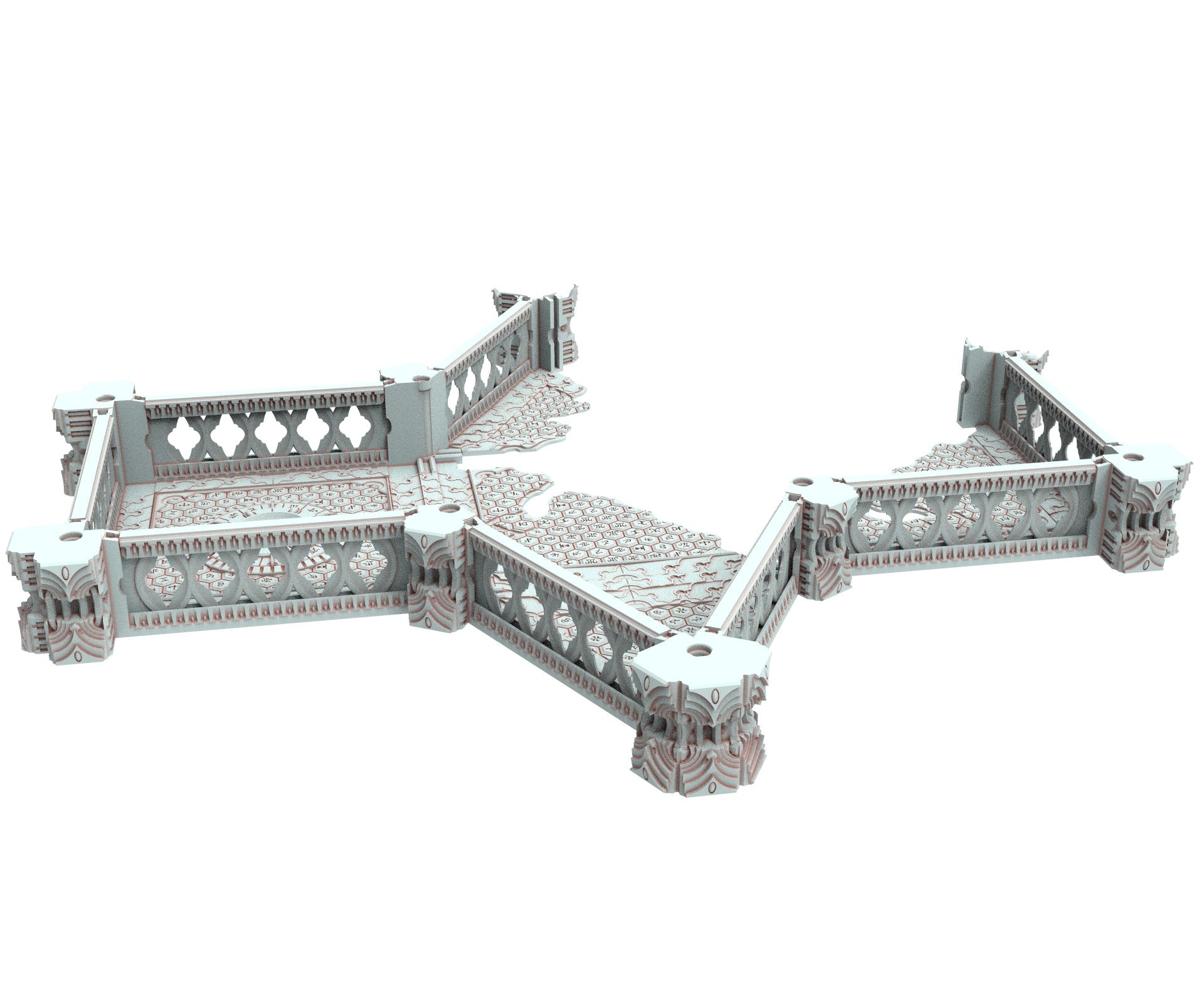 Dark city Ruined building elves eldar in PLA and resin usable for warmachine, Damocles, One Page Rule, Firefight, infinity, scifi wargame...