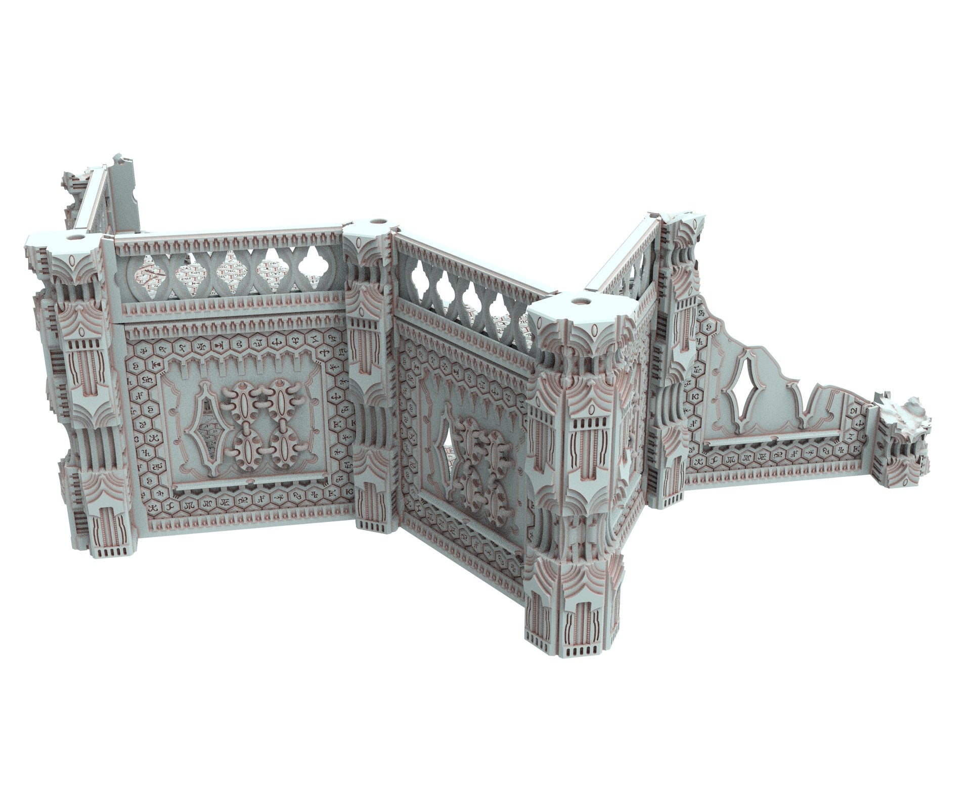 Dark city Ruined building elves eldar in PLA and resin usable for warmachine, Damocles, One Page Rule, Firefight, infinity, scifi wargame...