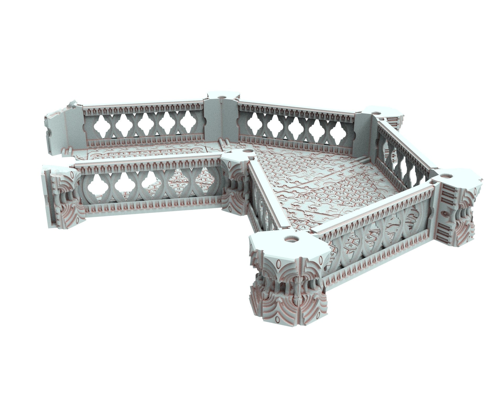 Dark city Ruined building elves eldar in PLA and resin usable for warmachine, Damocles, One Page Rule, Firefight, infinity, scifi wargame...