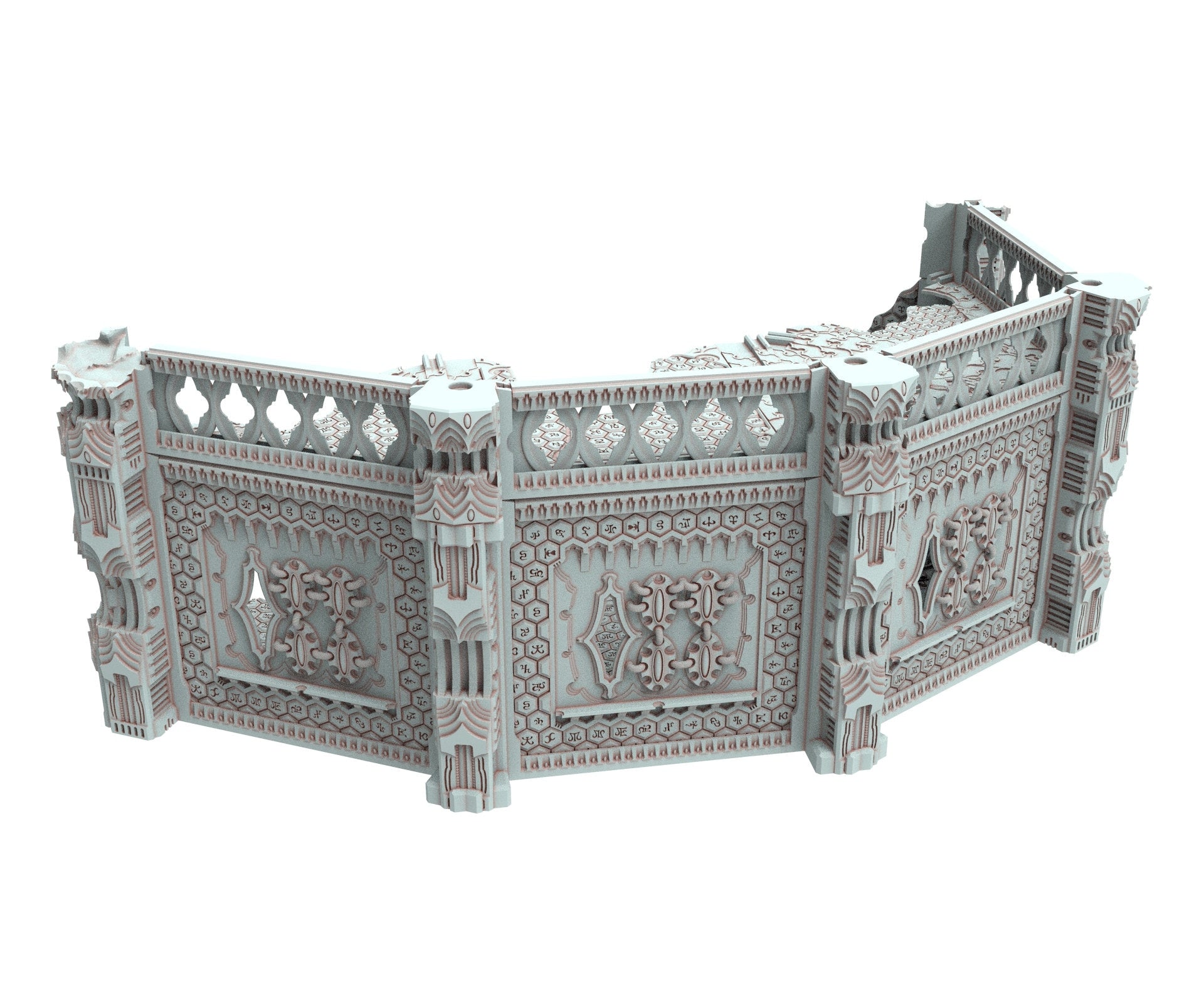 Dark city Ruined building elves eldar in PLA and resin usable for warmachine, Damocles, One Page Rule, Firefight, infinity, scifi wargame...