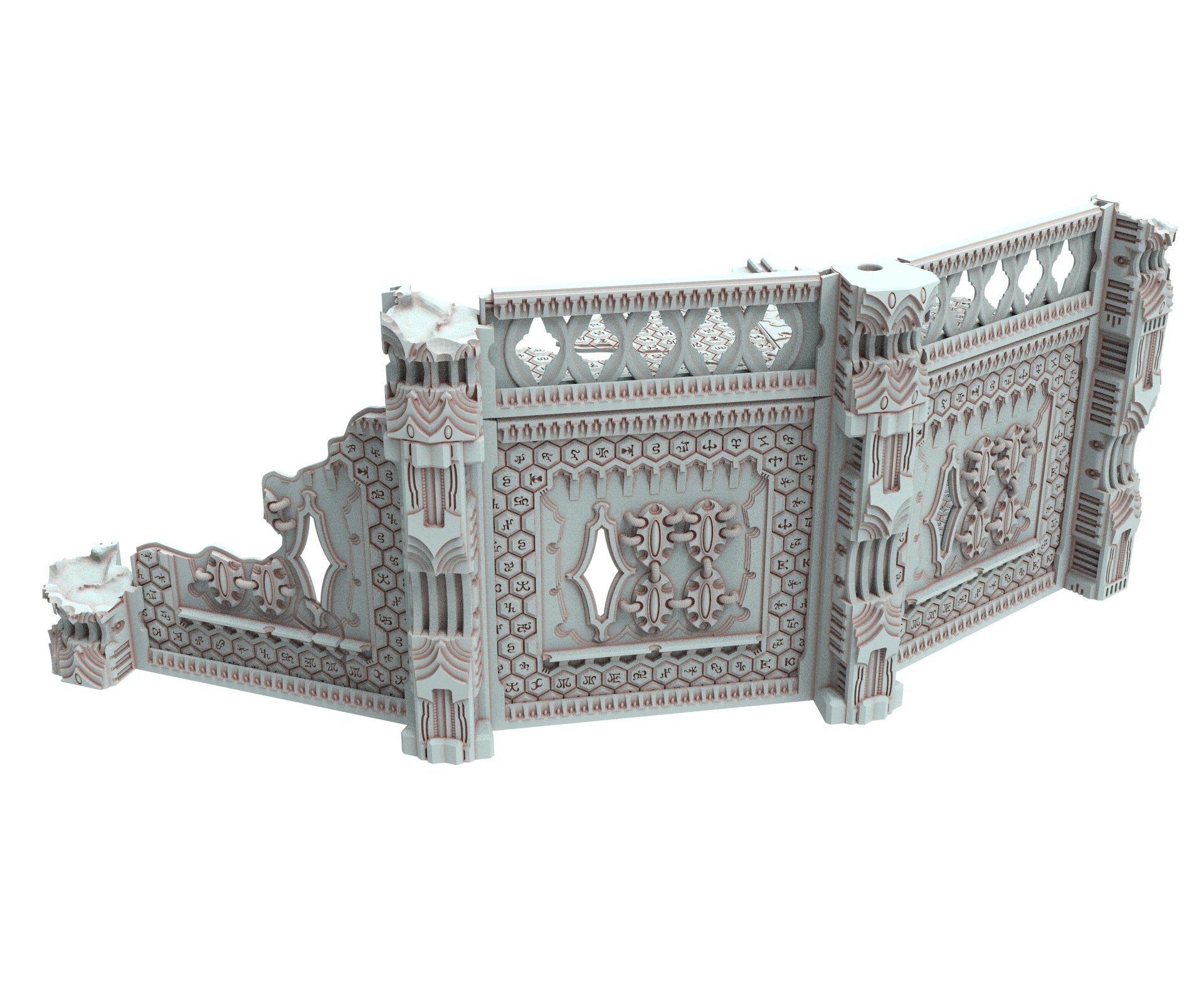 Dark city Ruined building elves eldar in PLA and resin usable for warmachine, Damocles, One Page Rule, Firefight, infinity, scifi wargame...