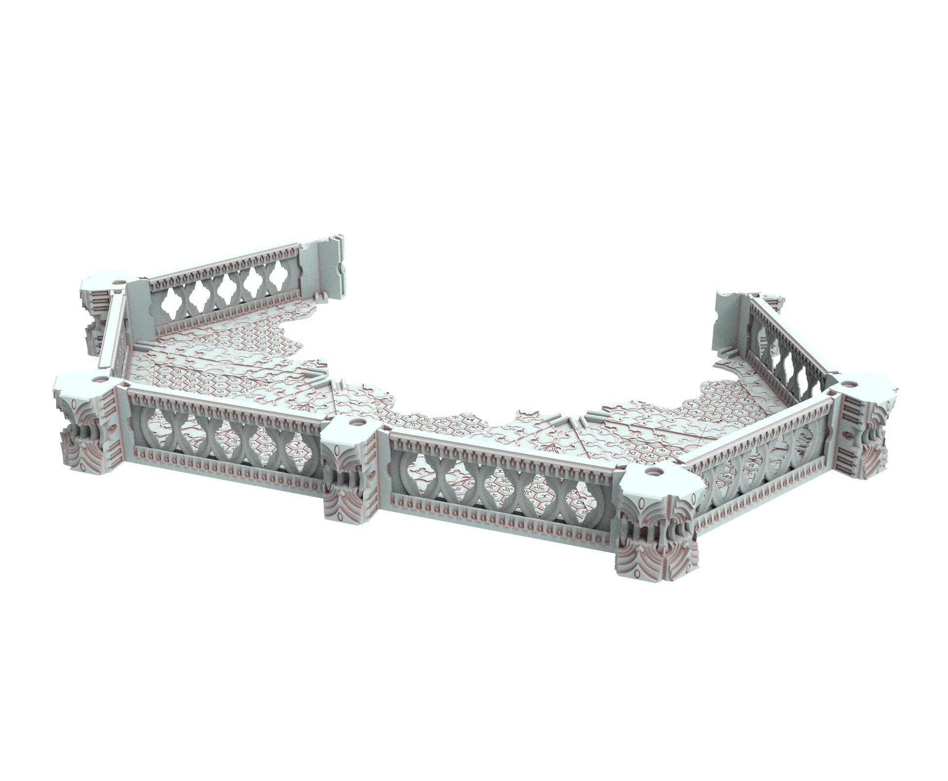 Dark city Ruined building elves eldar in PLA and resin usable for warmachine, Damocles, One Page Rule, Firefight, infinity, scifi wargame...