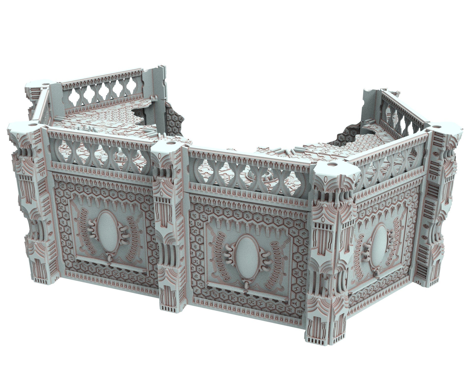 Dark city Ruined building elves eldar in PLA and resin usable for warmachine, Damocles, One Page Rule, Firefight, infinity, scifi wargame...