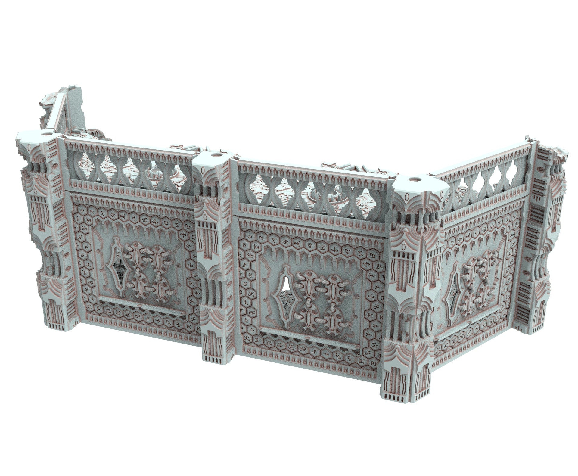 Dark city Ruined building elves eldar in PLA and resin usable for warmachine, Damocles, One Page Rule, Firefight, infinity, scifi wargame...