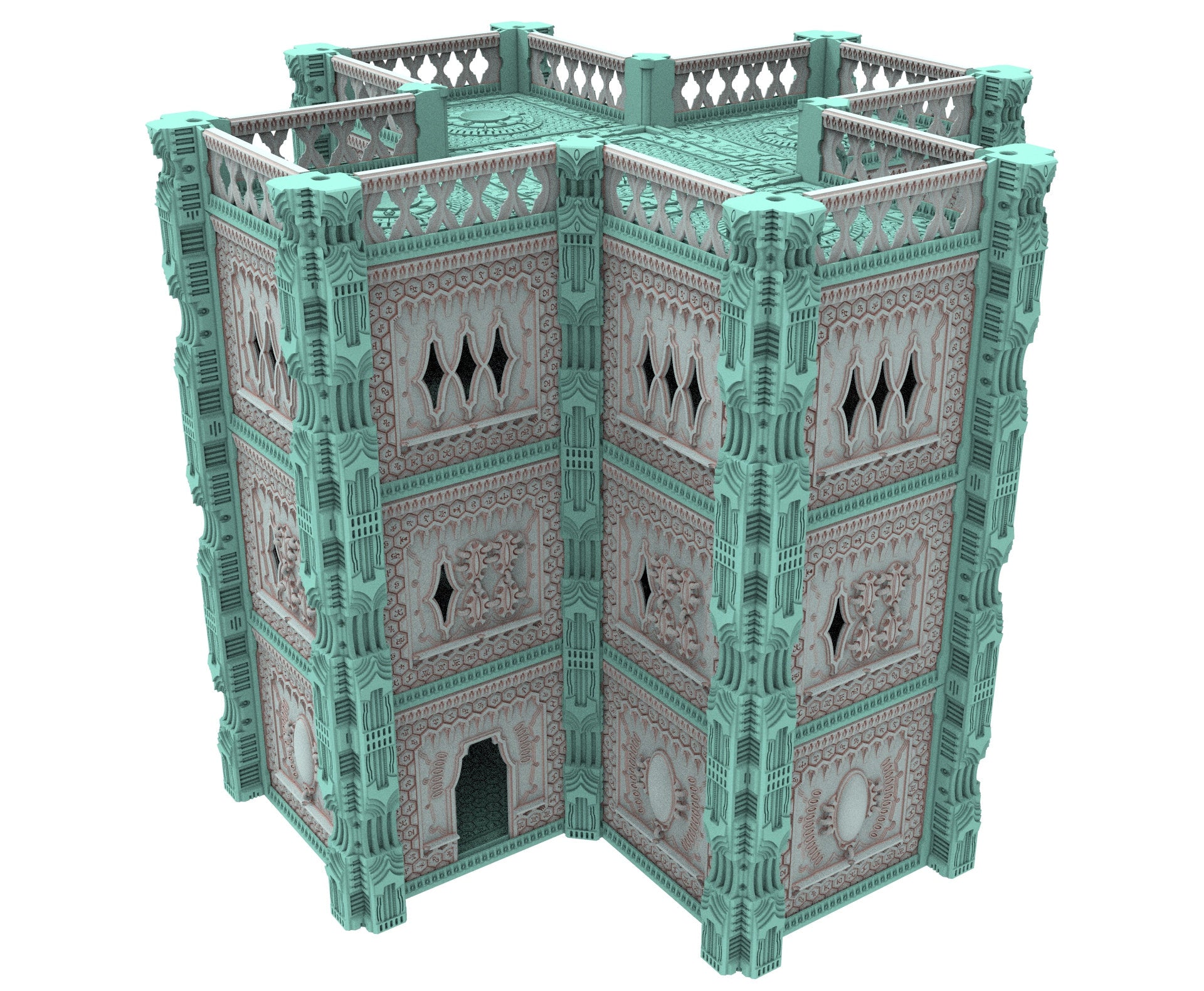 Dark City building Elves Eldars in PLA and resin usable for warmachine, infinity, One Page Rules, Firefight, Damocles, scifi wargame...