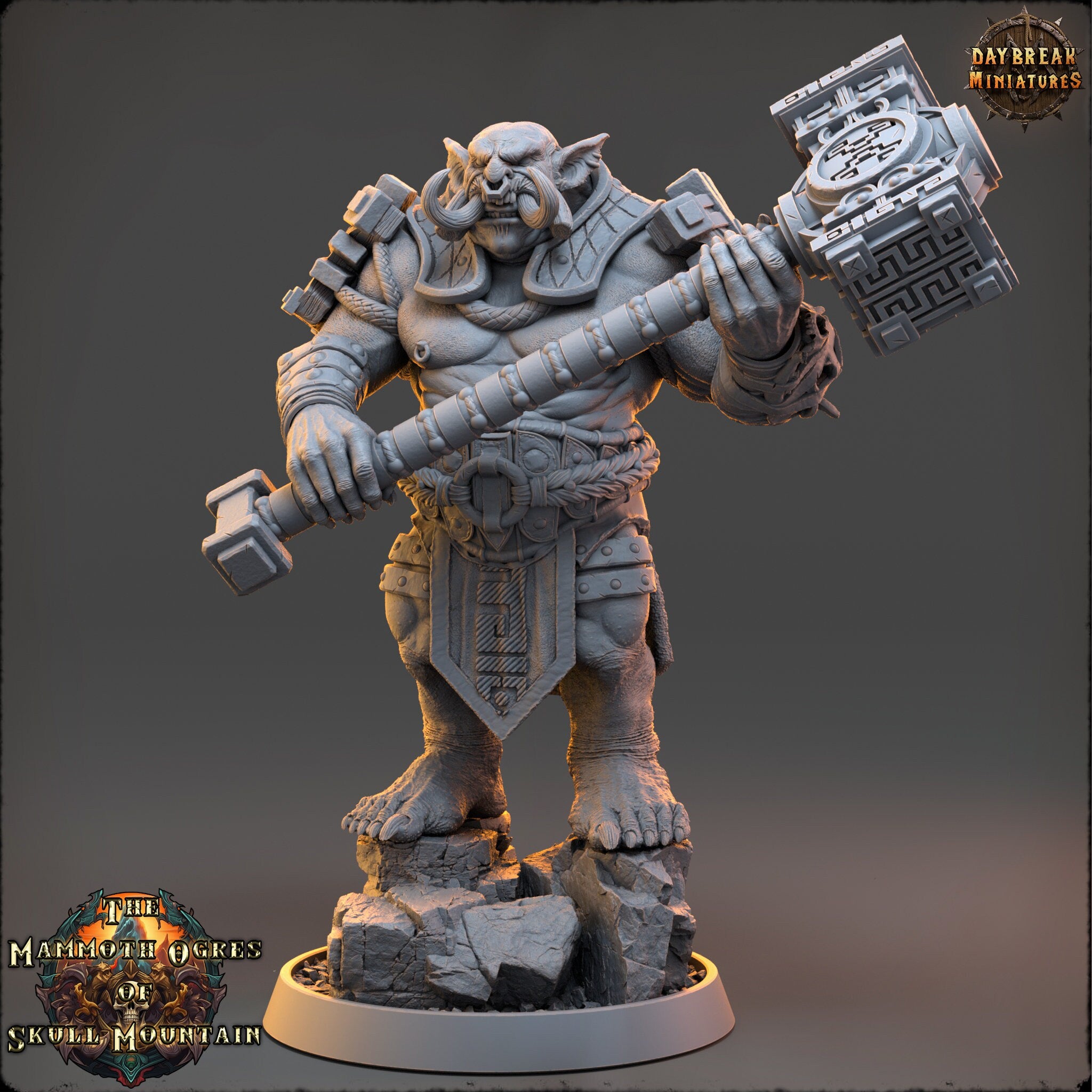 Tribe warriors - Deathbringer Olan Troka - The Mammoth Ogres of Skull Mountain , Pathfinder, Dungeons & Dragons