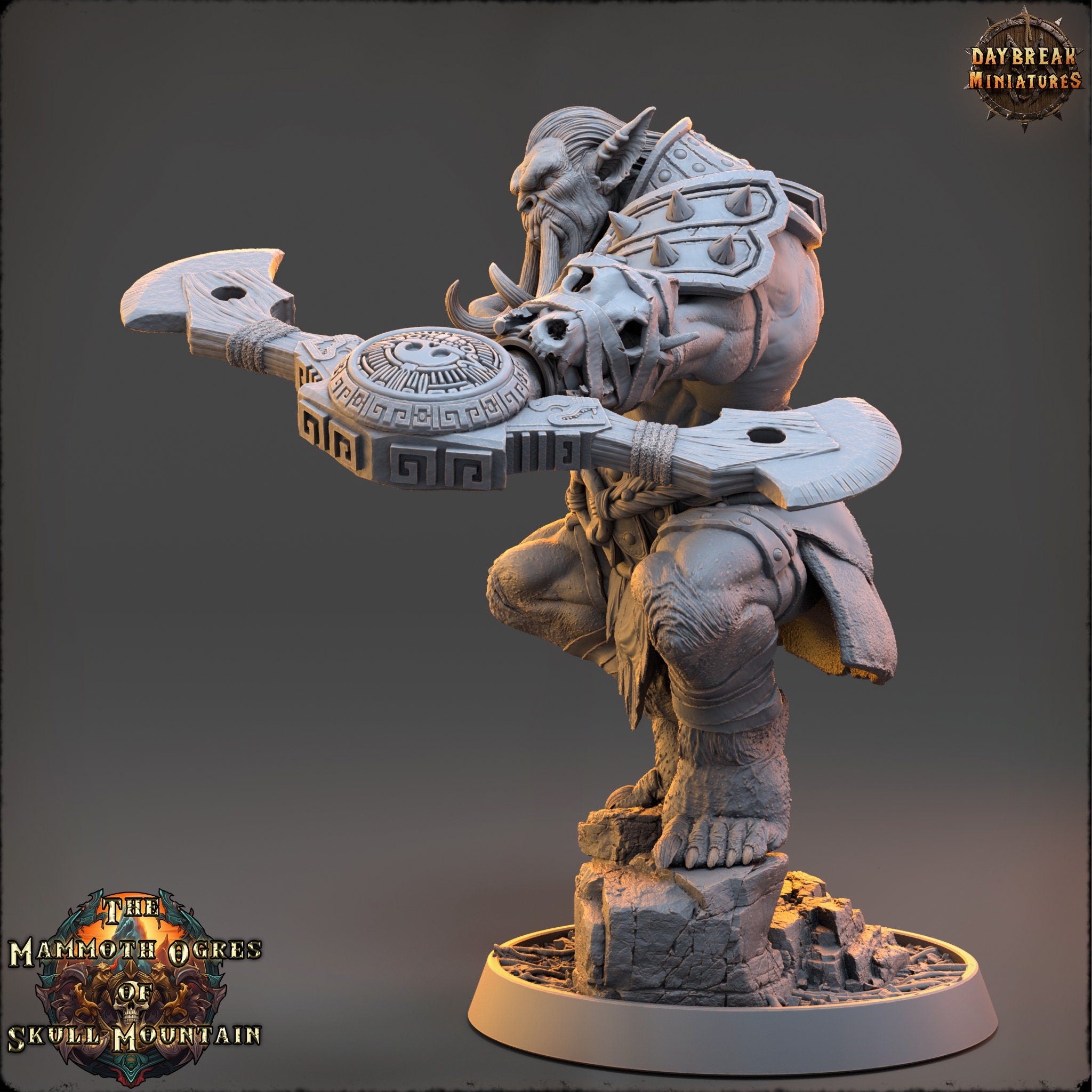 Tribe warriors - Jorduz Hunter - The Mammoth Ogres of Skull Mountain , Pathfinder, Dungeons & Dragons