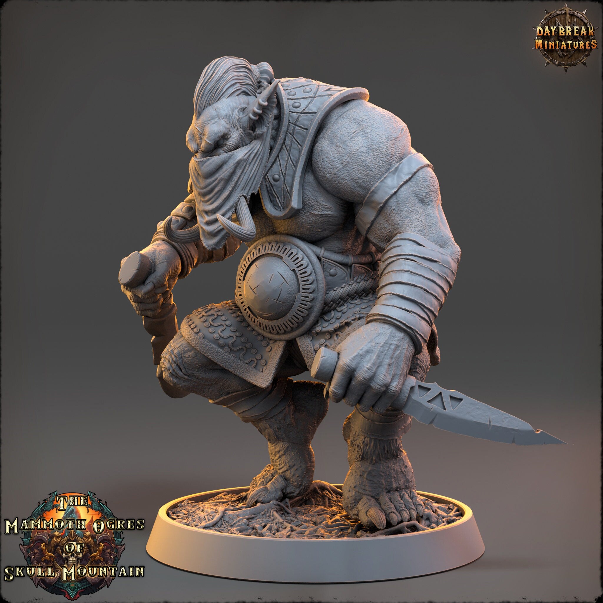 Tribe warriors - Stabber Talarius - The Mammoth Ogres of Skull Mountain , Pathfinder, Dungeons & Dragons