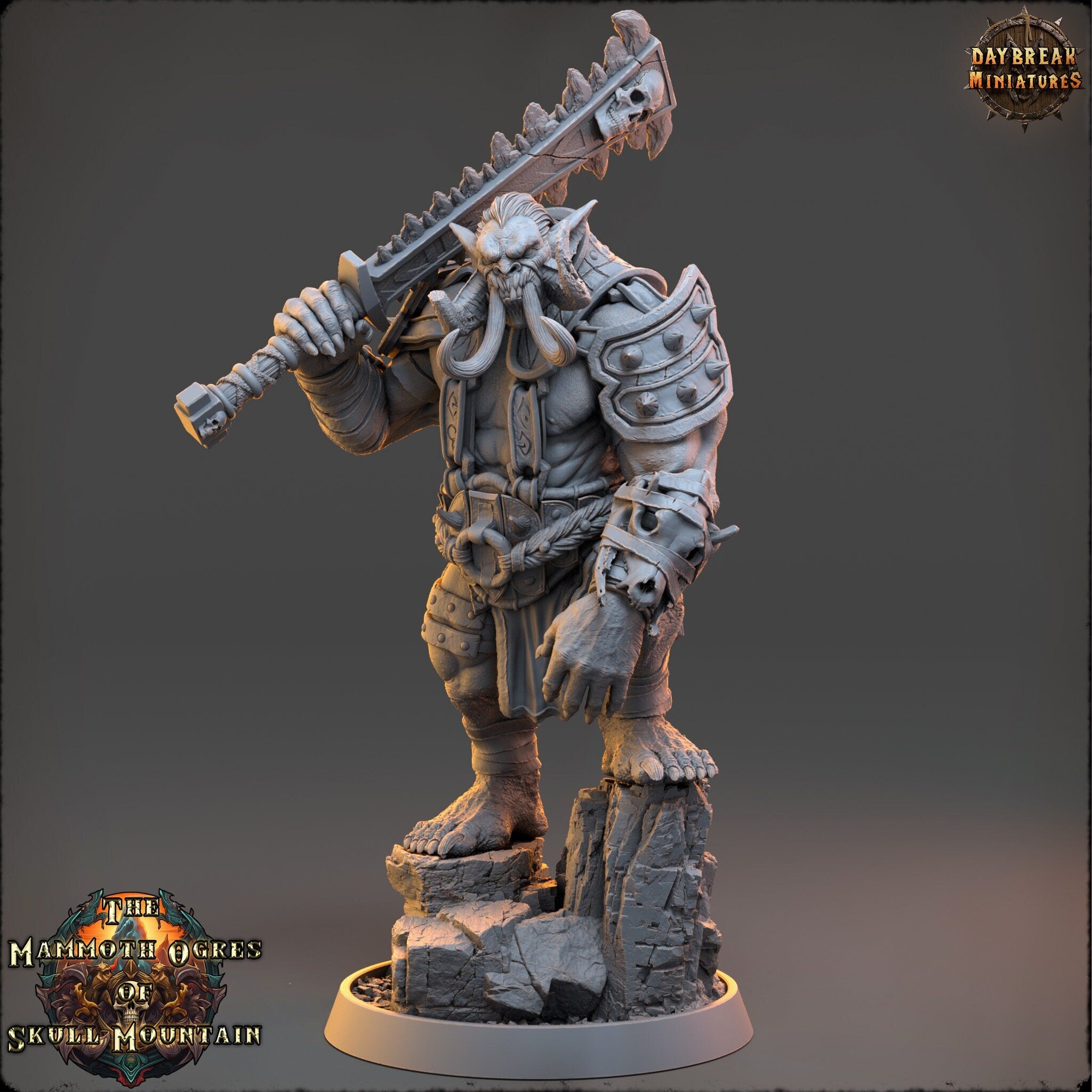 Tribe warriors - Lieutenant Mitrog - The Mammoth Ogres of Skull Mountain , Pathfinder, Dungeons & Dragons