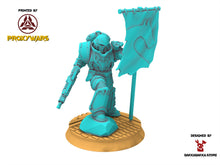 Load image into Gallery viewer, Legio Prima - Scylla Banner, mechanized infantry, post apocalyptic empire, usable for tabletop wargame.
