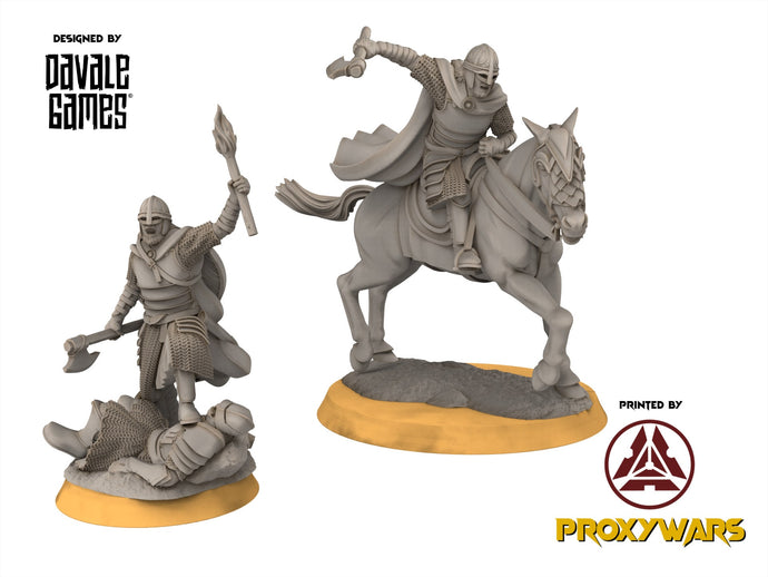 Rohan - West Human Captain, Knight of Rohan, the Horse-lords, rider of the mark, Davale, minis for wargame D&D, Lotr...