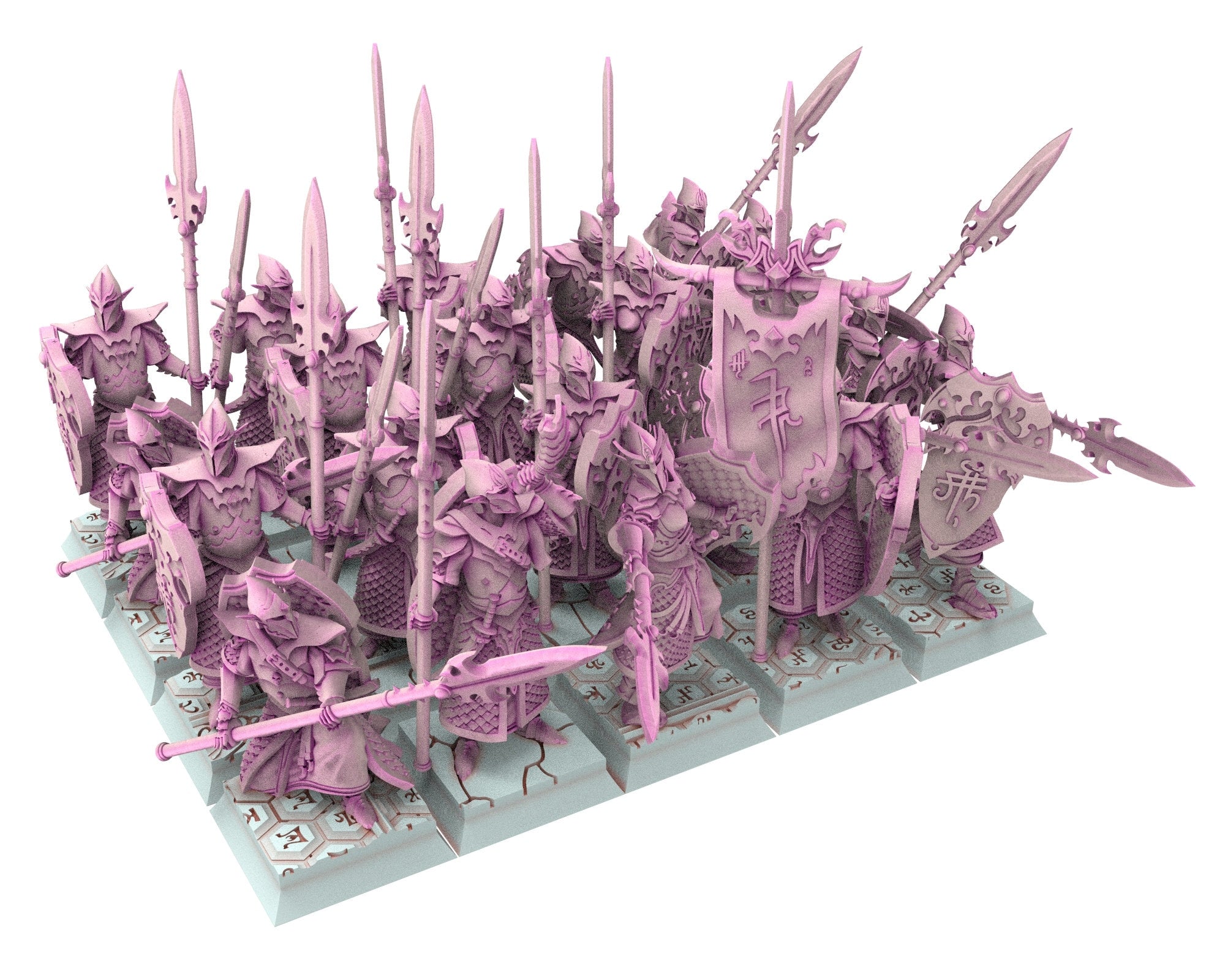 Dark Elves - 28mm Crossbowmen, dark elves, Merciless north pillars usable for 9th Age, Fantasy Battle, Oldhammer, King of war, D&D...